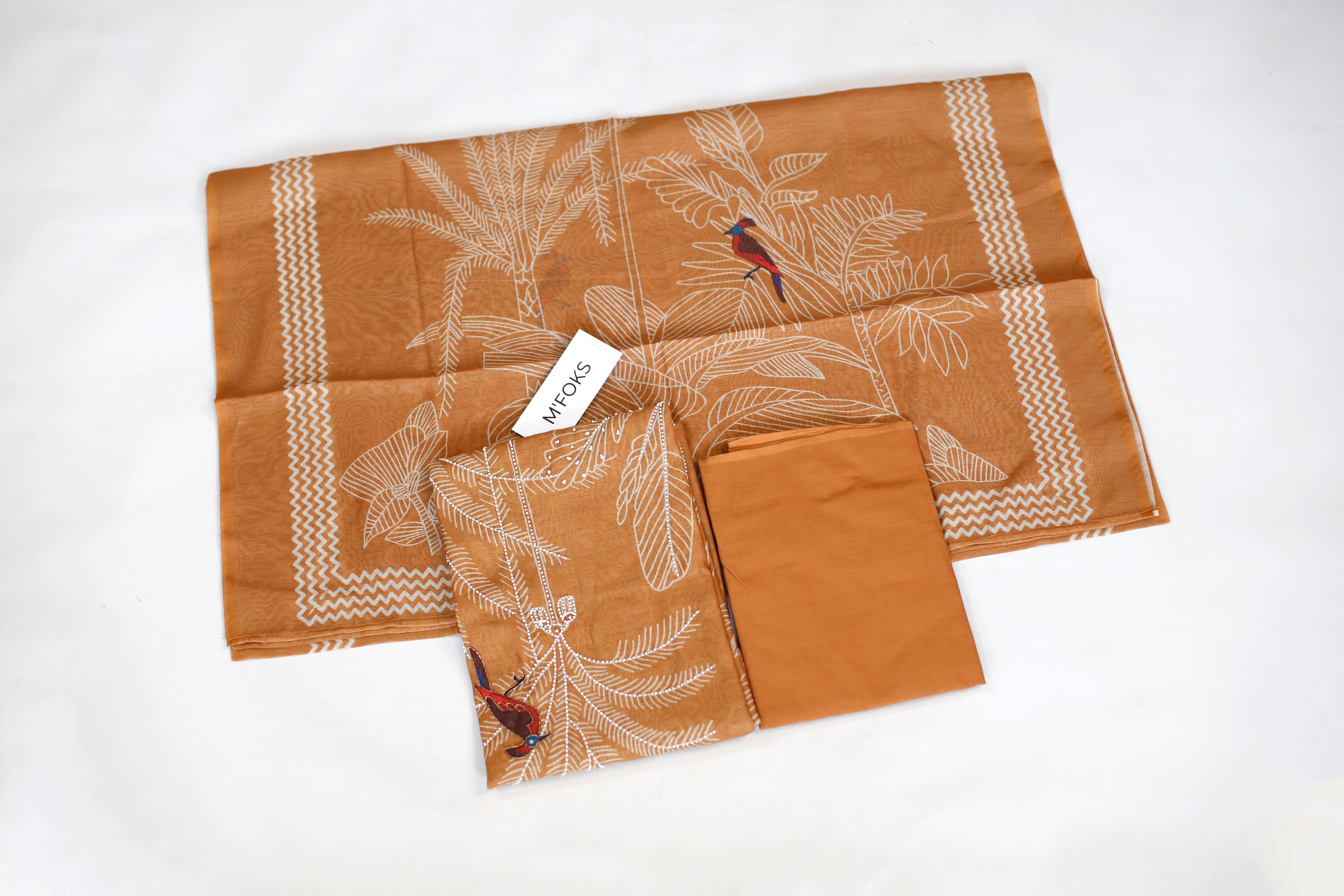 Chanderi Digital Print Unstitched Suit with Dupatta - M'Foks