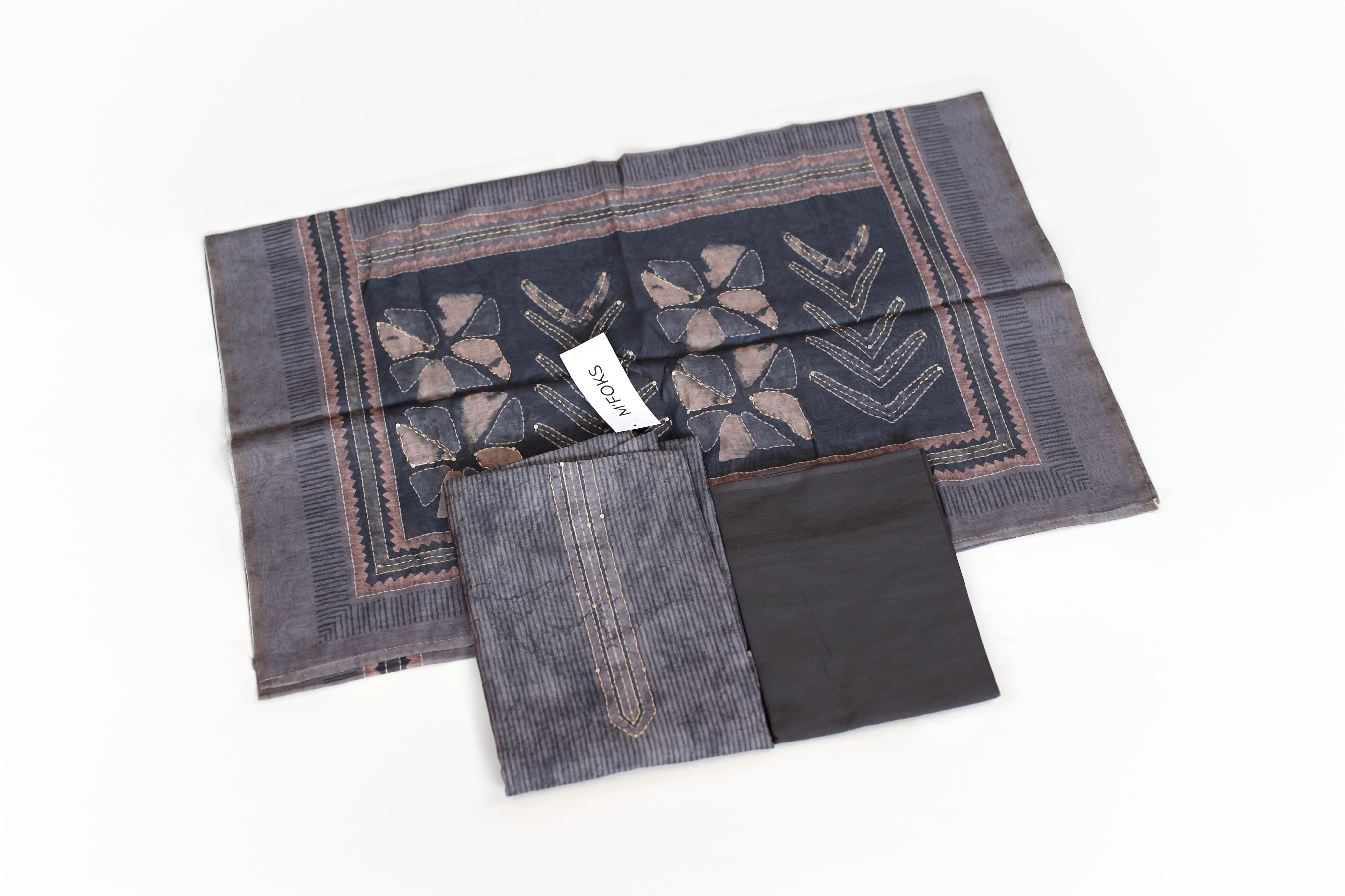Chanderi Digital Print Unstitched Suit with Dupatta - M'Foks