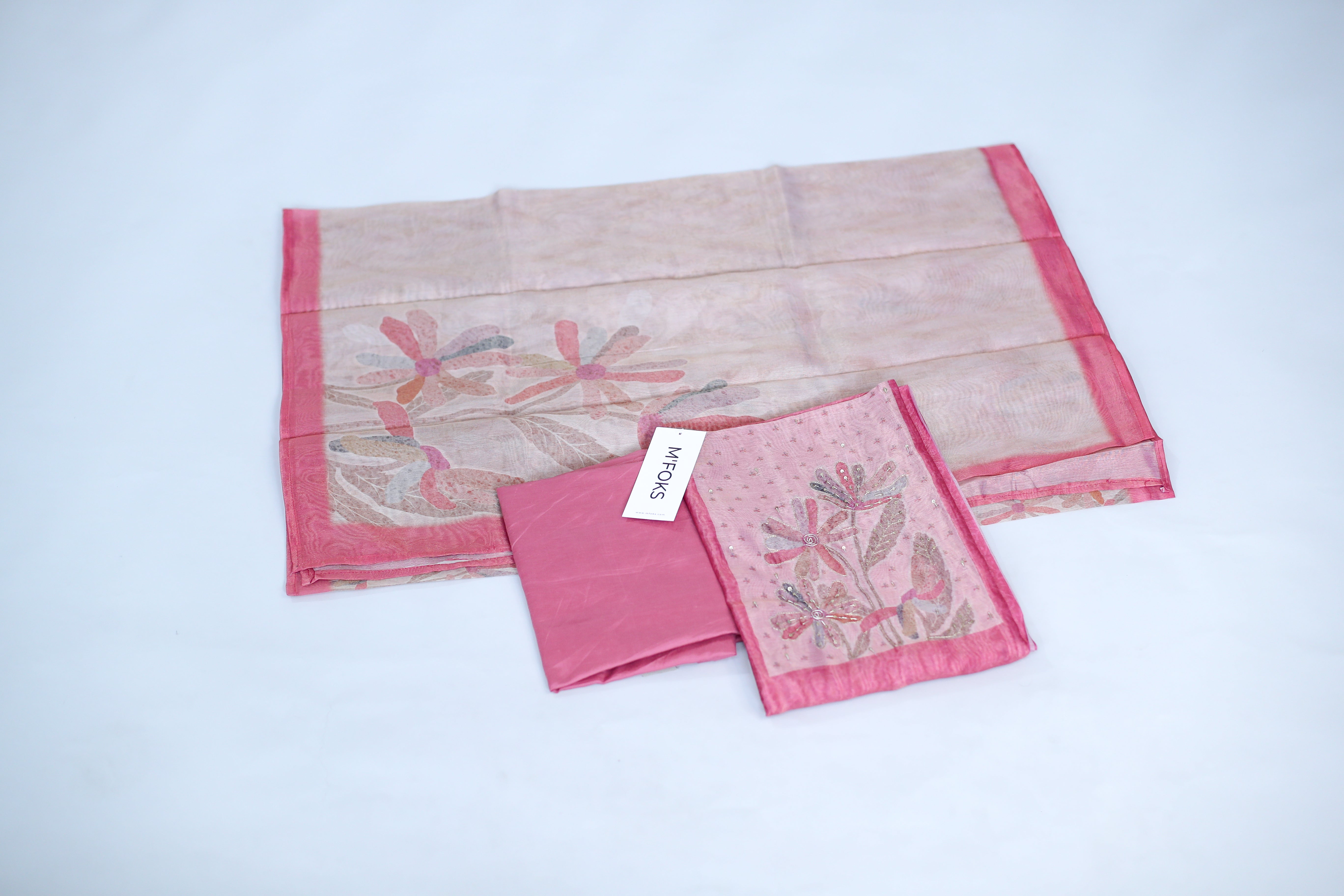 Tissue Silk Digital Printed Suit Set with Minimal Work