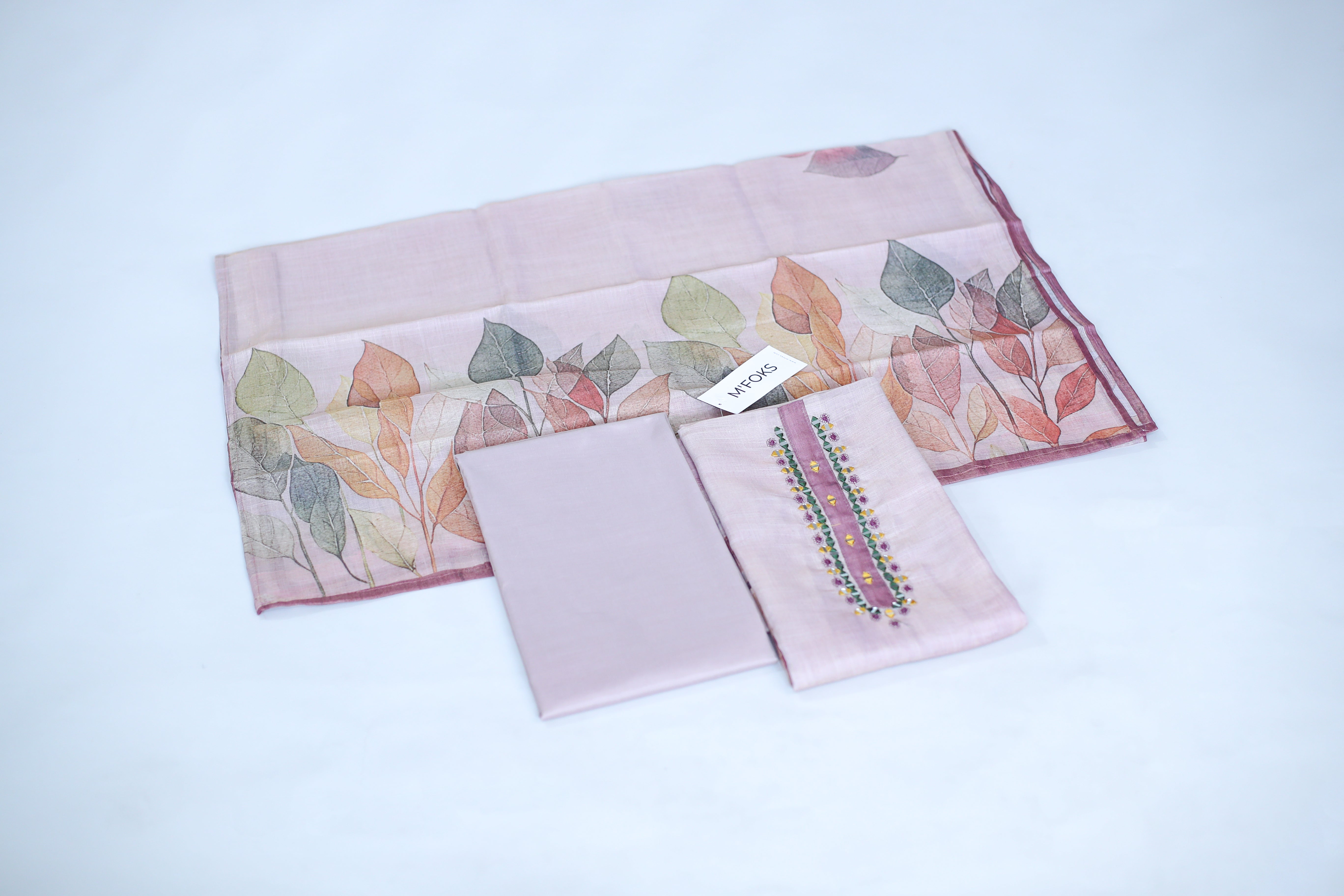 Tissue Silk Digital Printed Suit Set with Minimal Work