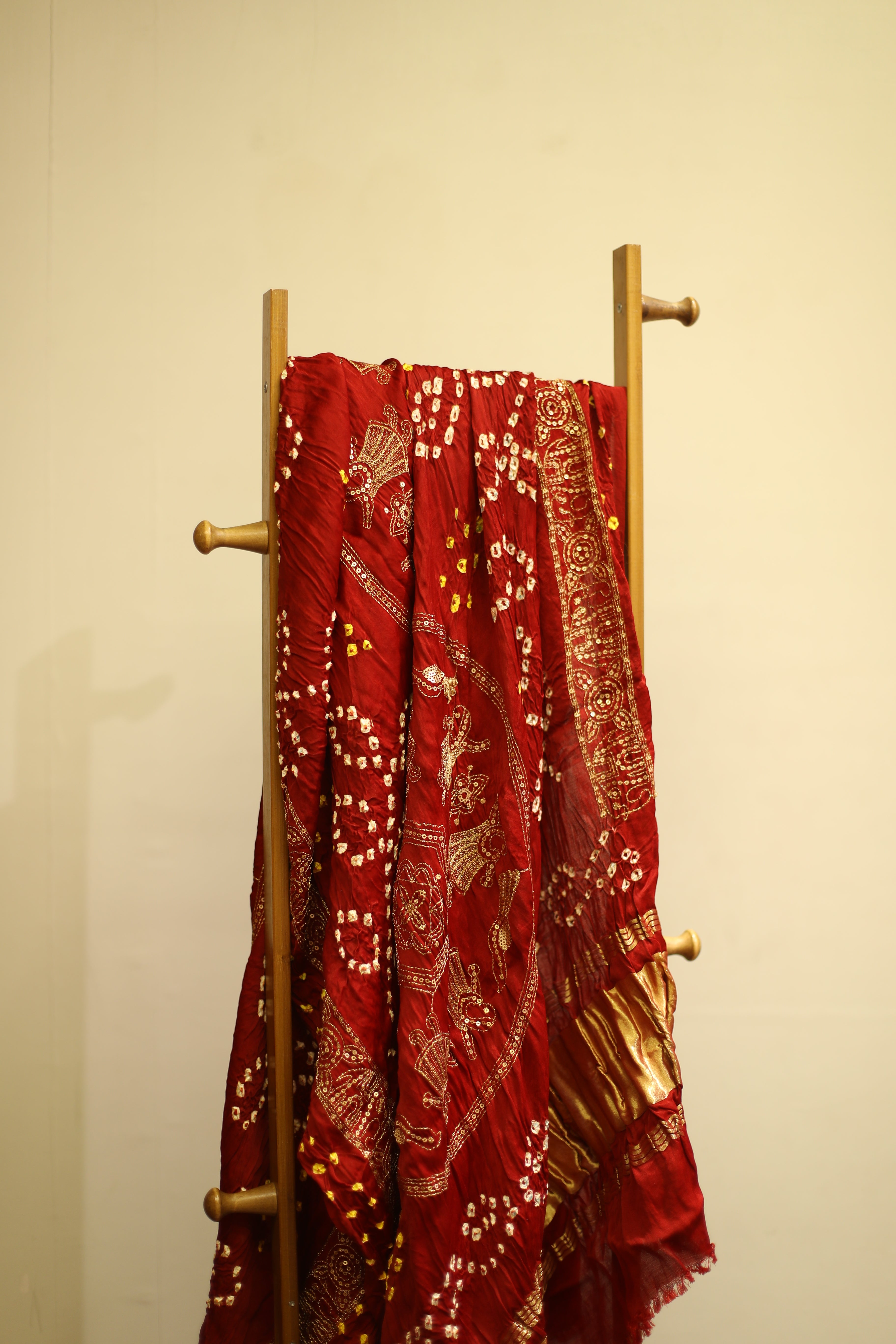 Pure Modal Maroon Lagdi Patta Dupatta