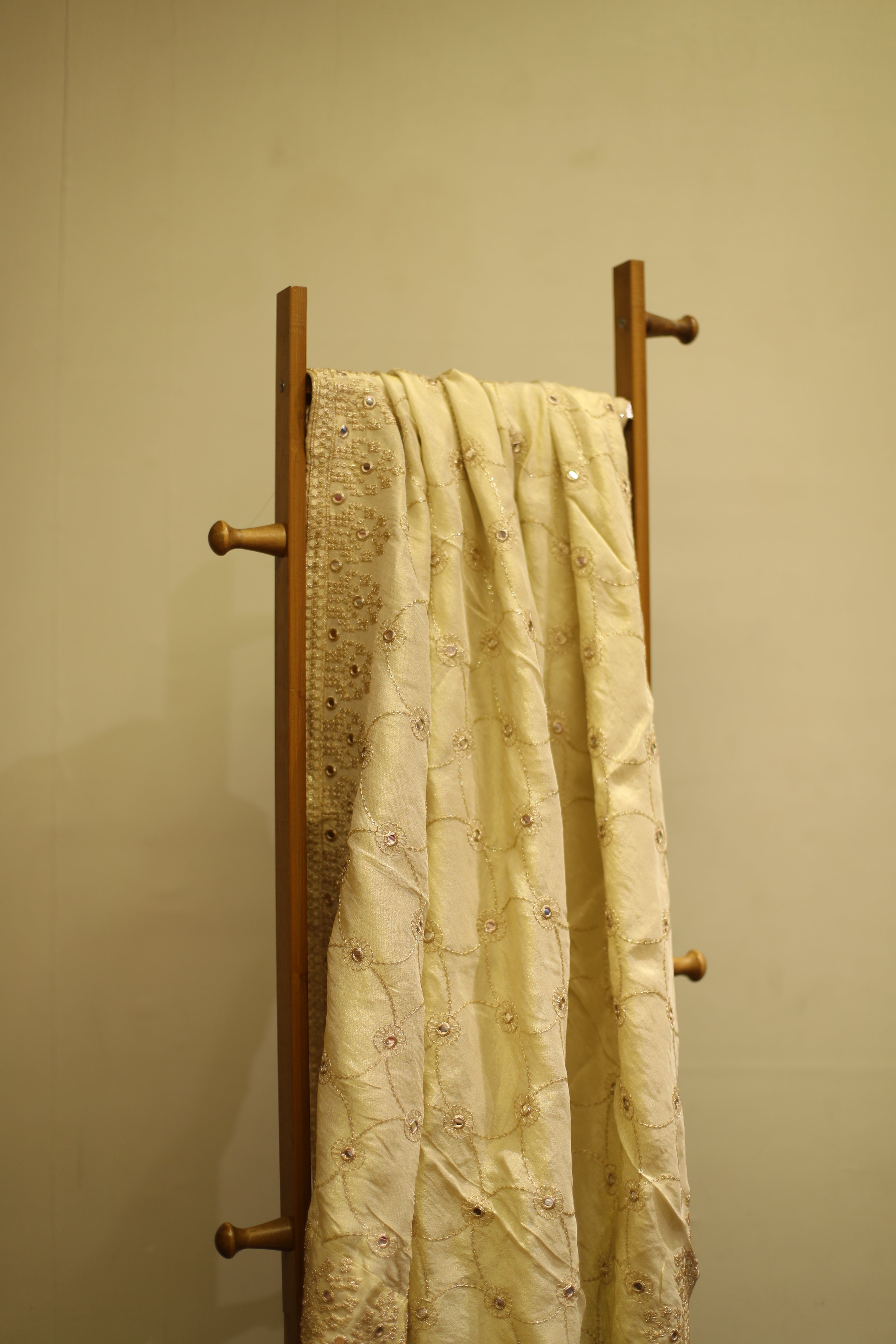 Tissue Zari Woven Work Dupatta - Dyeable