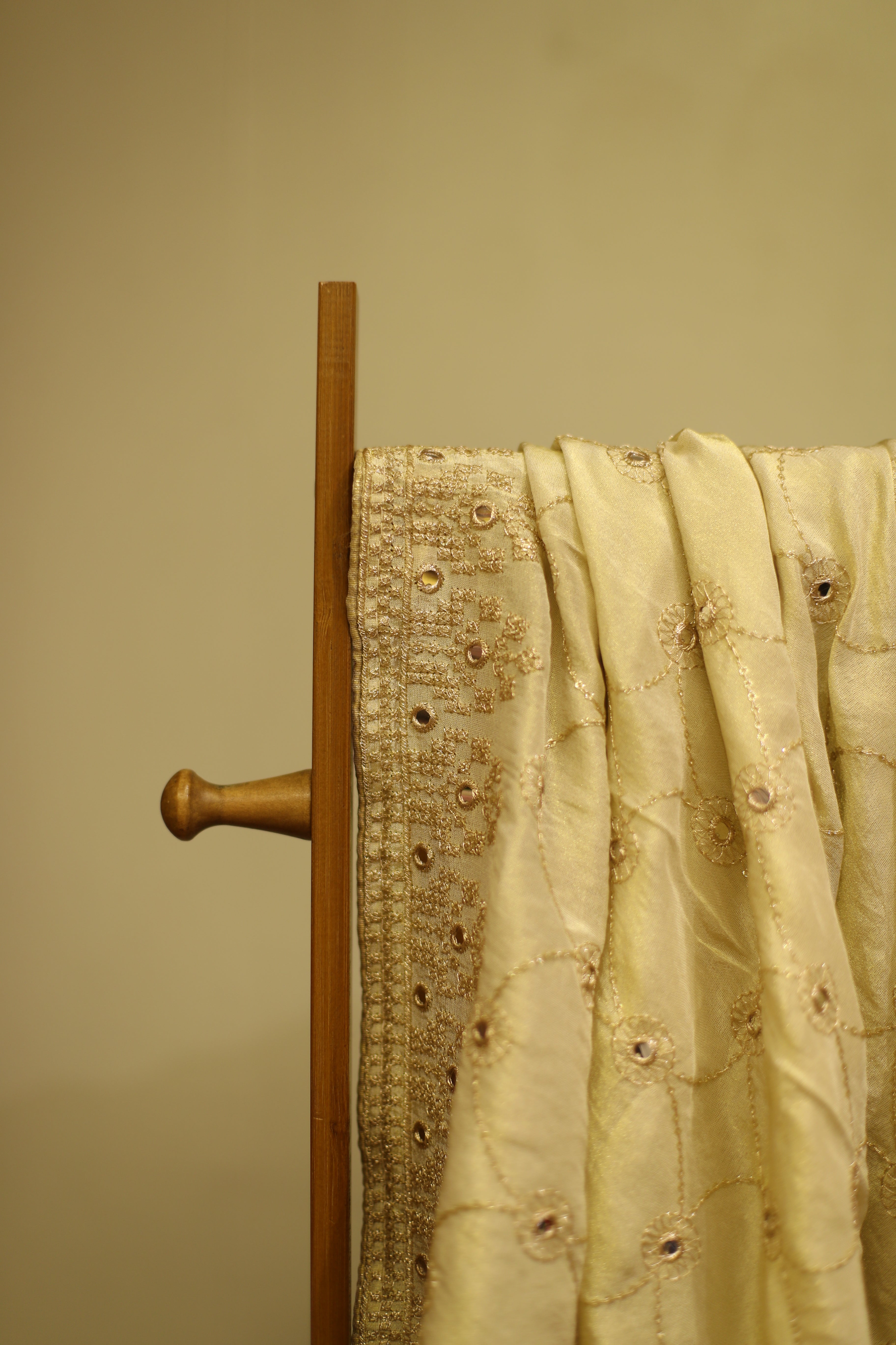 Tissue Zari Woven Work Dupatta - Dyeable