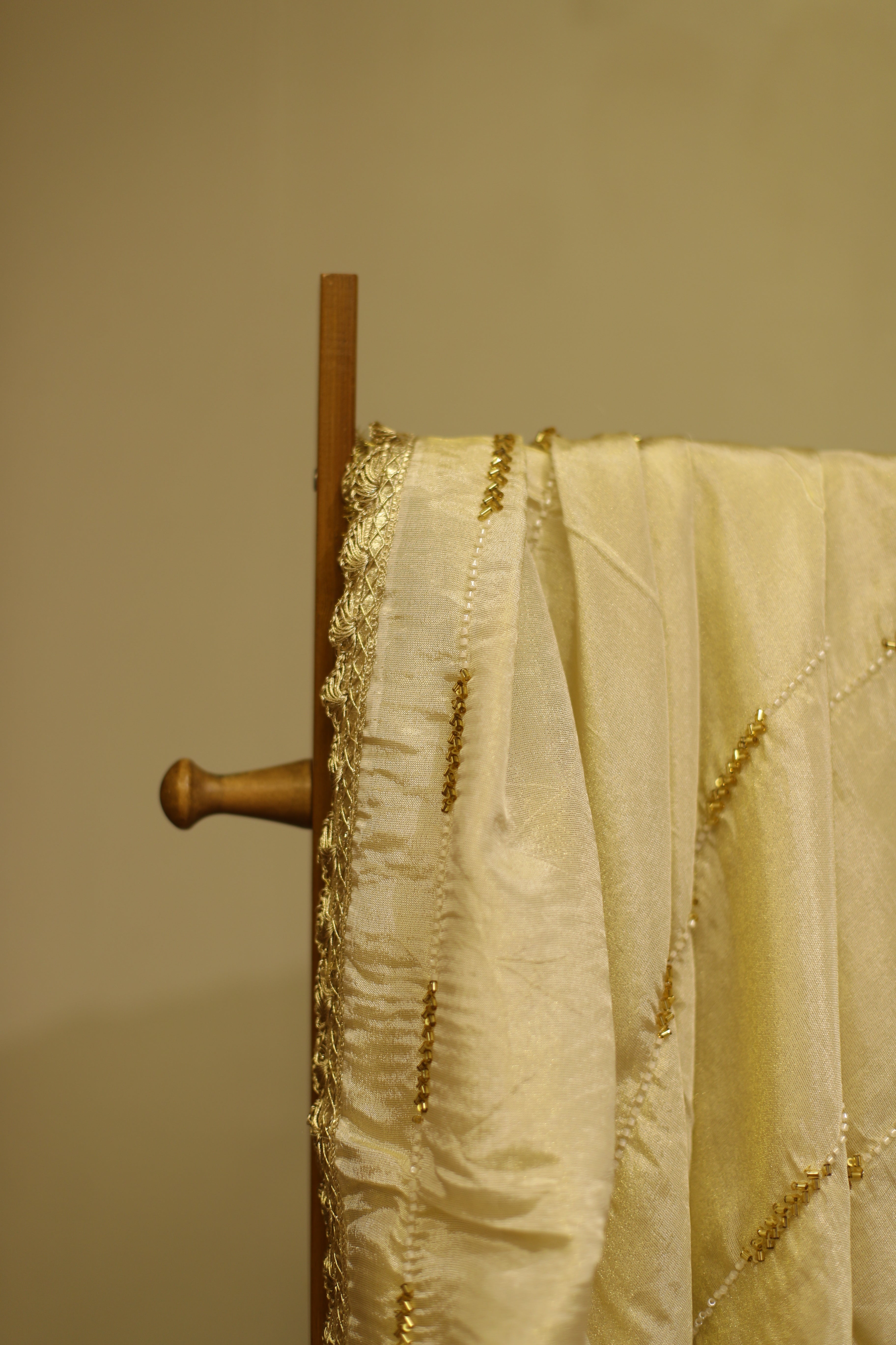 Tissue Pearl Work Dupatta - Dyeable
