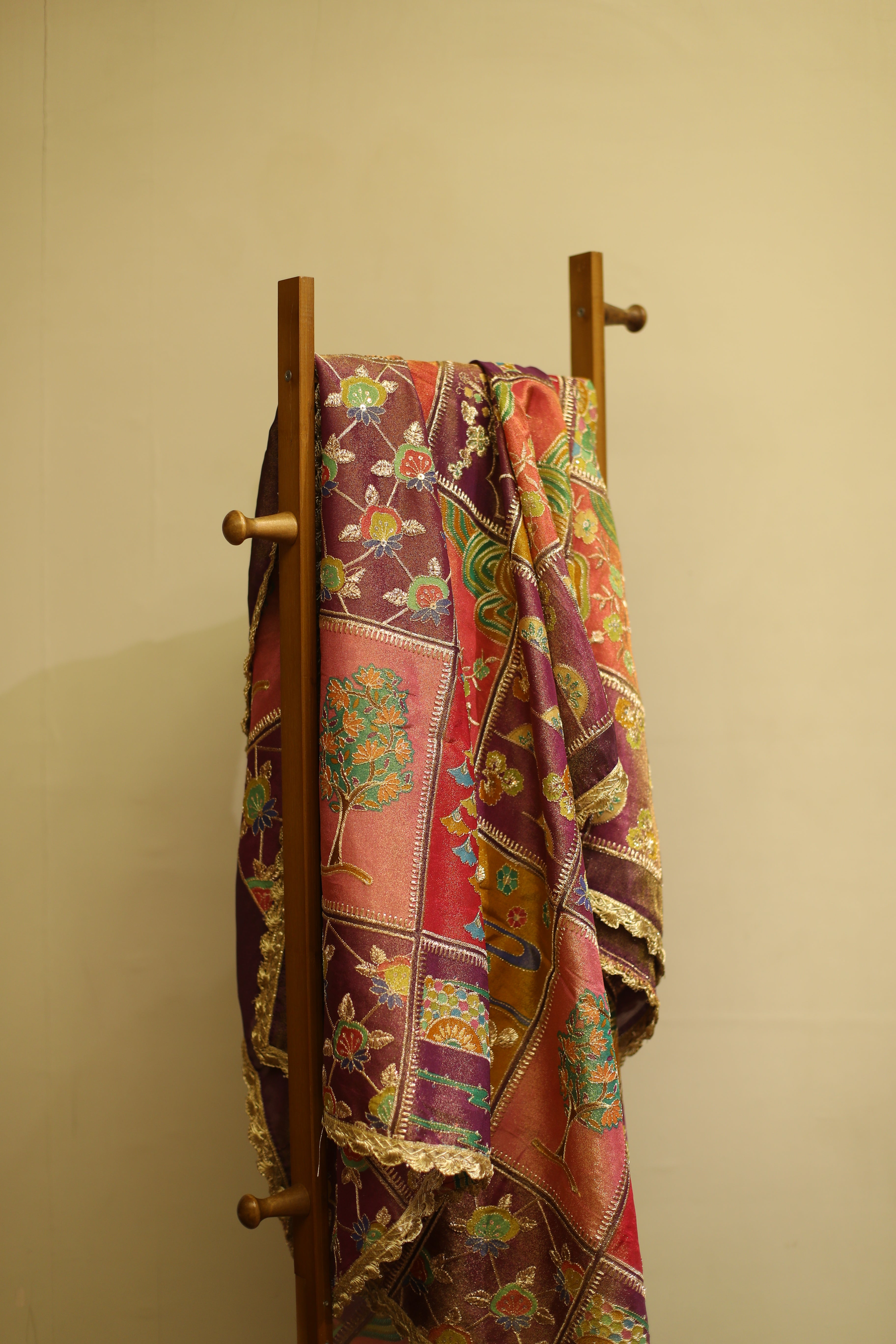 Tissue Multi Color Position Work Dupatta