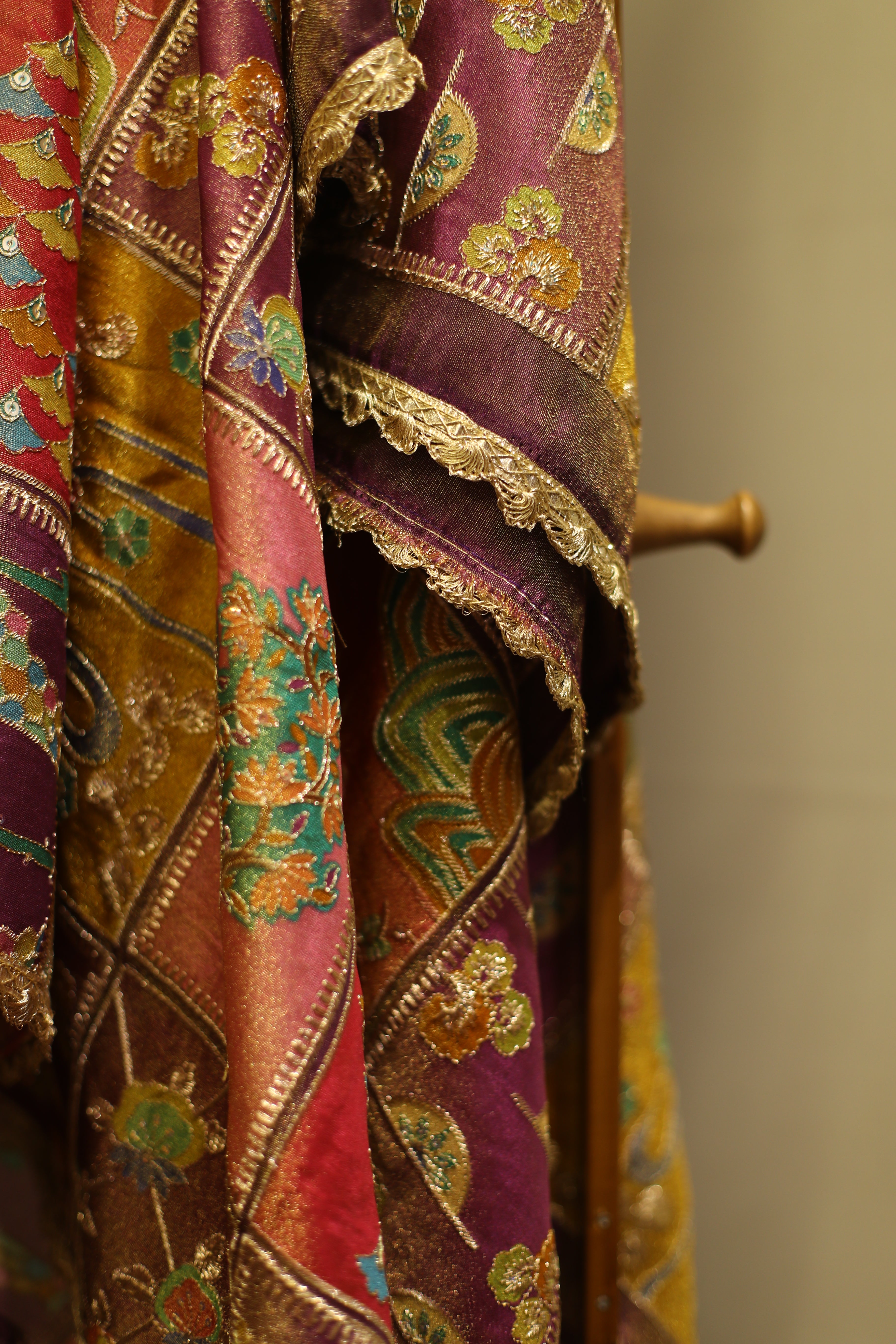 Tissue Multi Color Position Work Dupatta