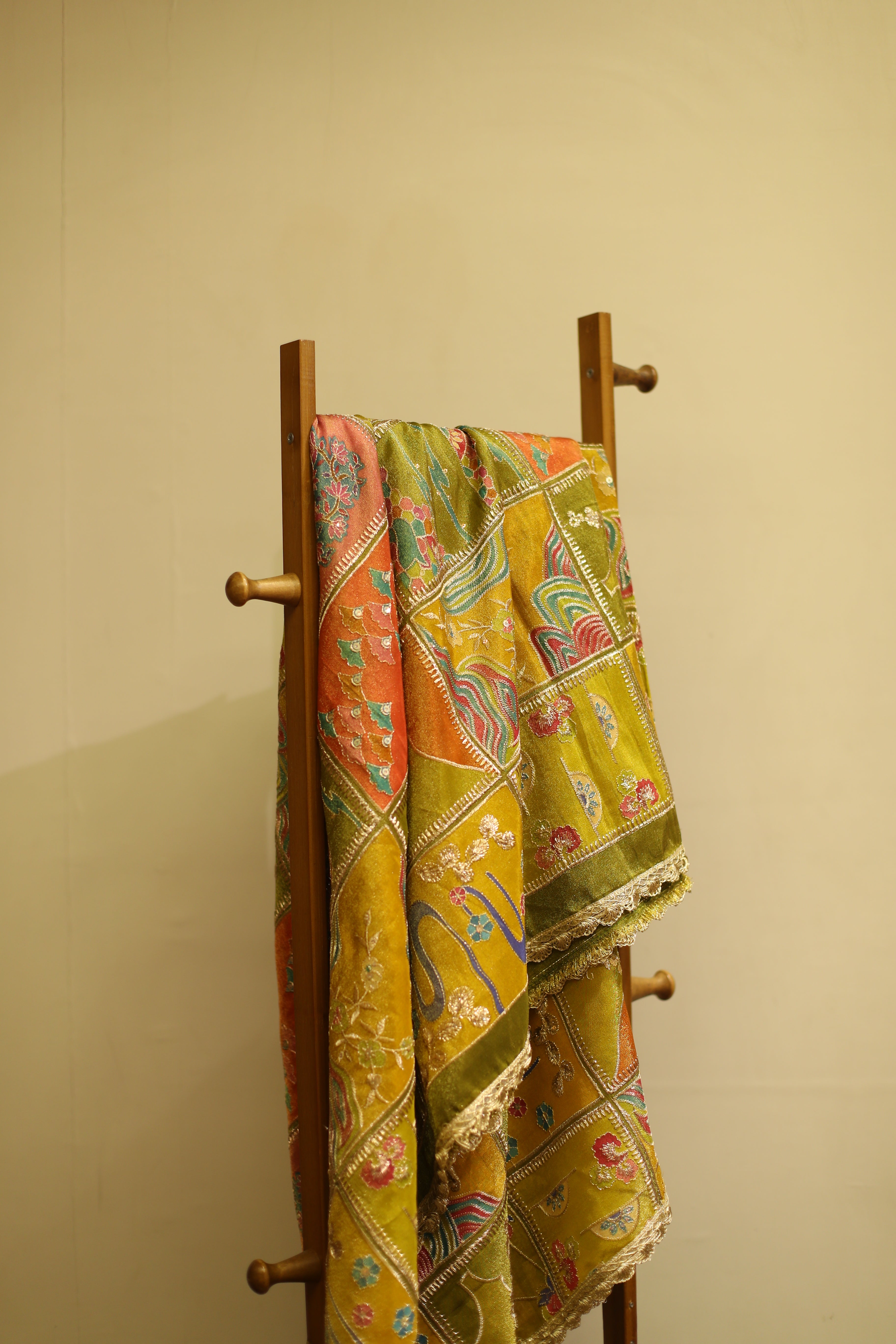 Tissue Multi Color Position Work Dupatta