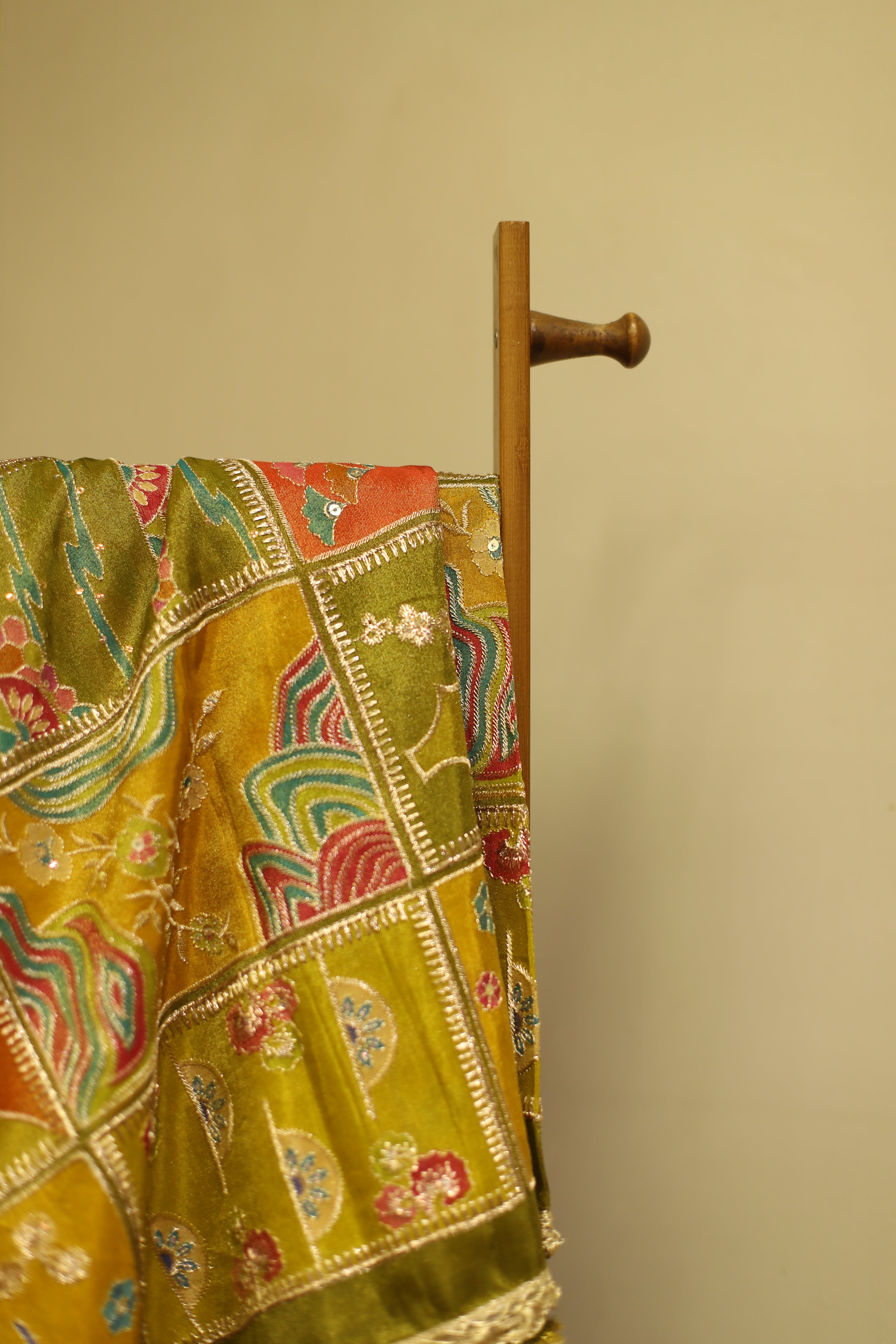 Tissue Multi Color Position Work Dupatta