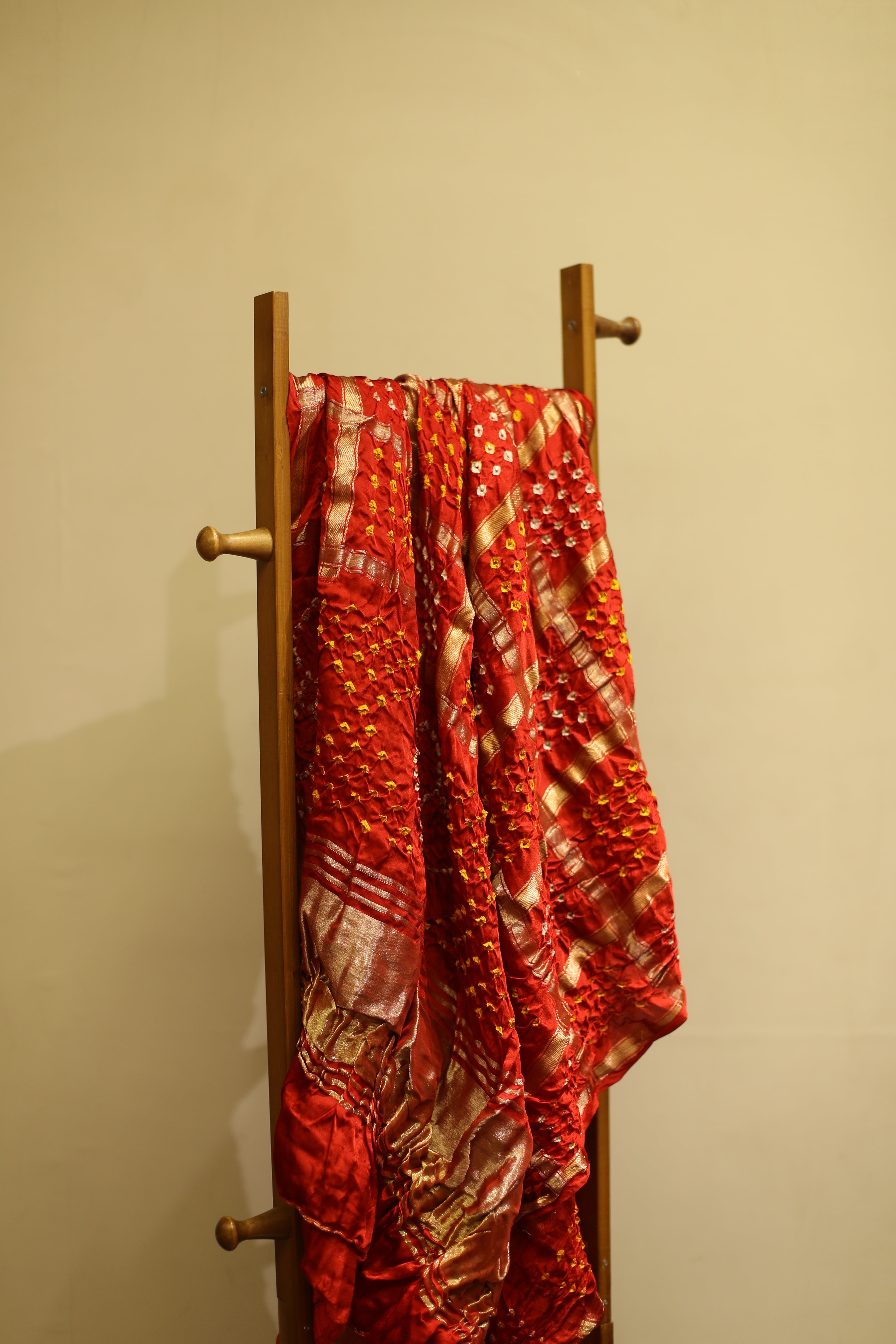 Modal Silk Red Lagdi Patta Gharchola Dupatta