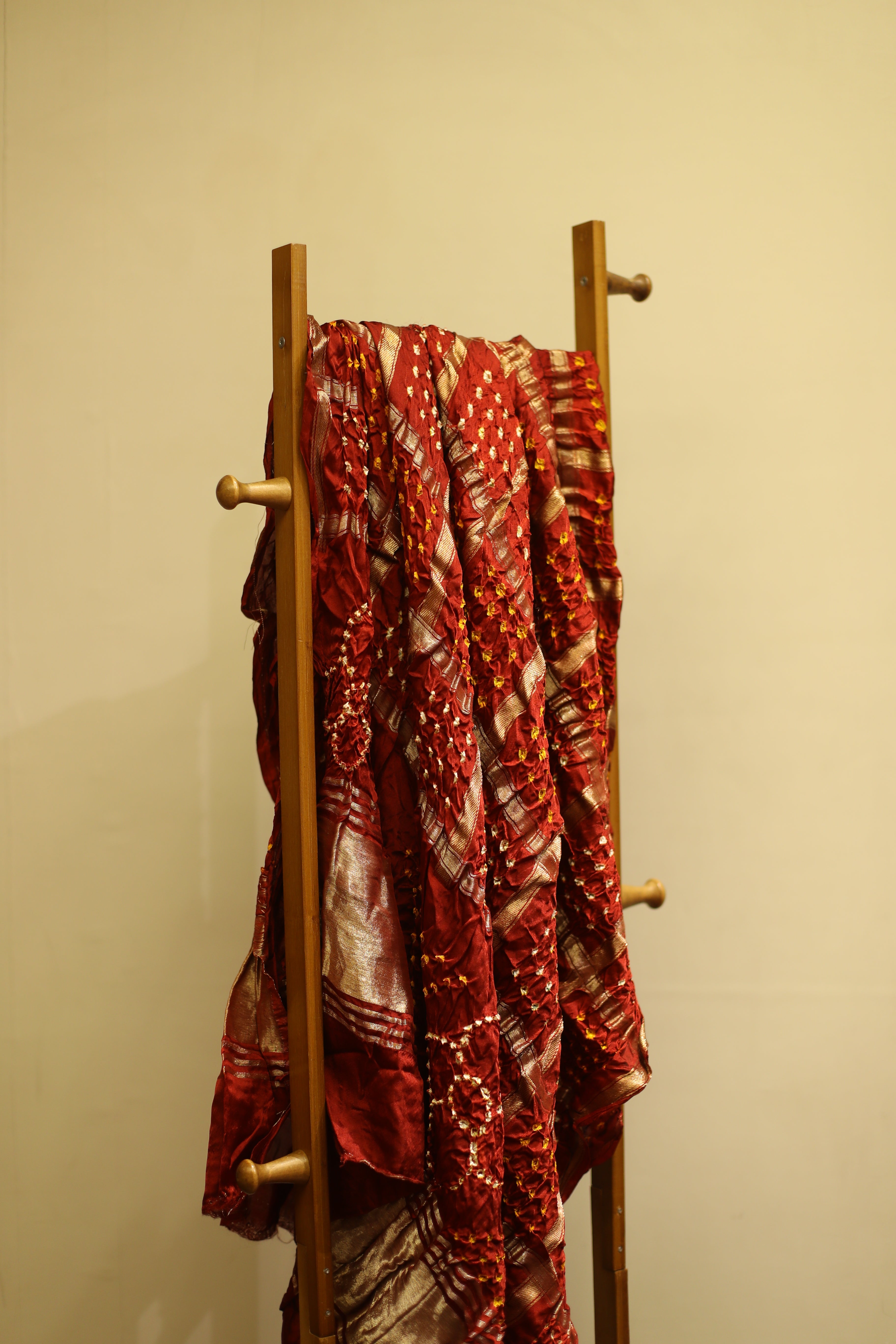 Modal Silk Maroon Lagdi Patta Gharchola Dupatta