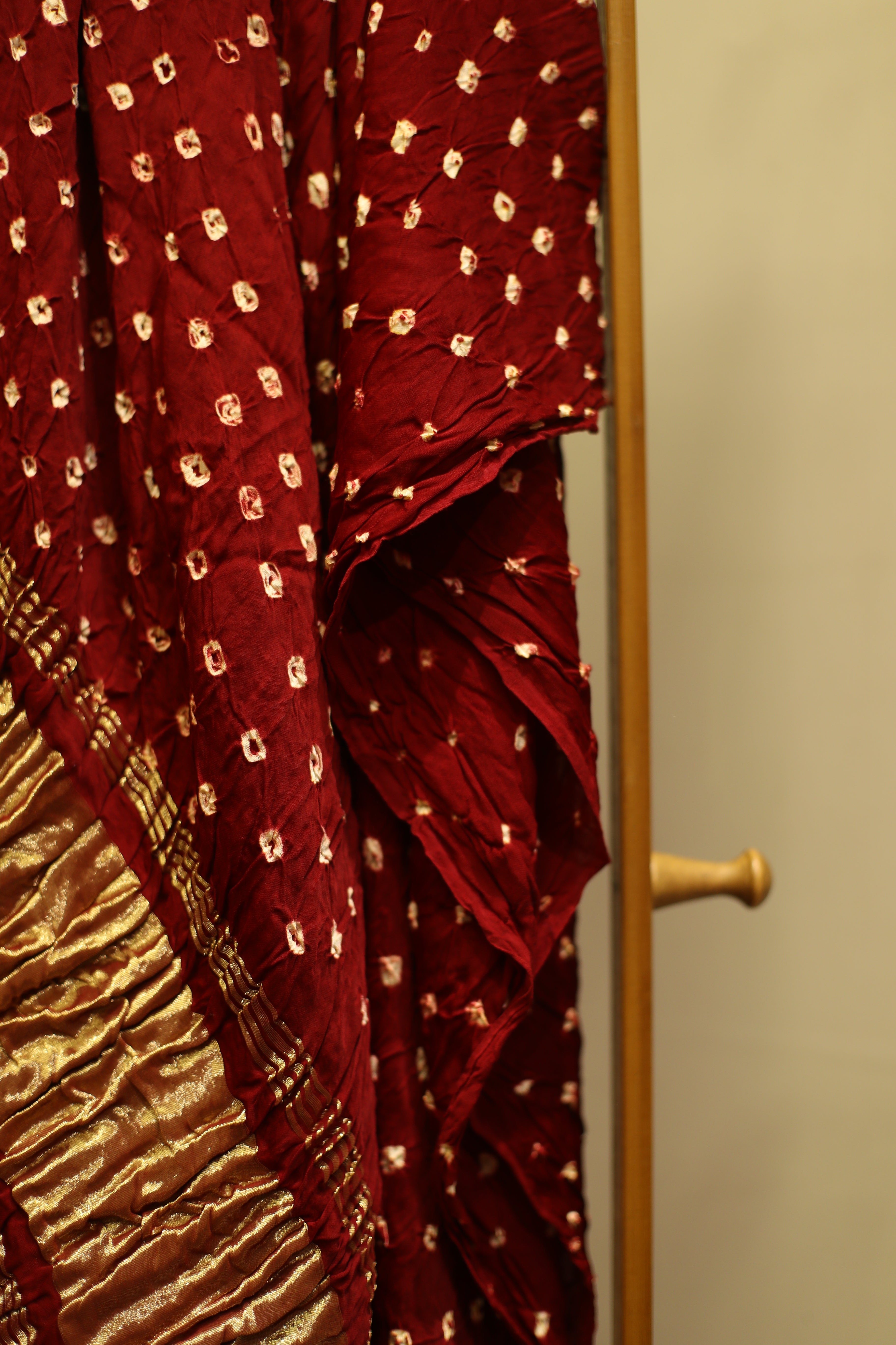 Pure Modal Maroon Lagdi Patta Dupatta