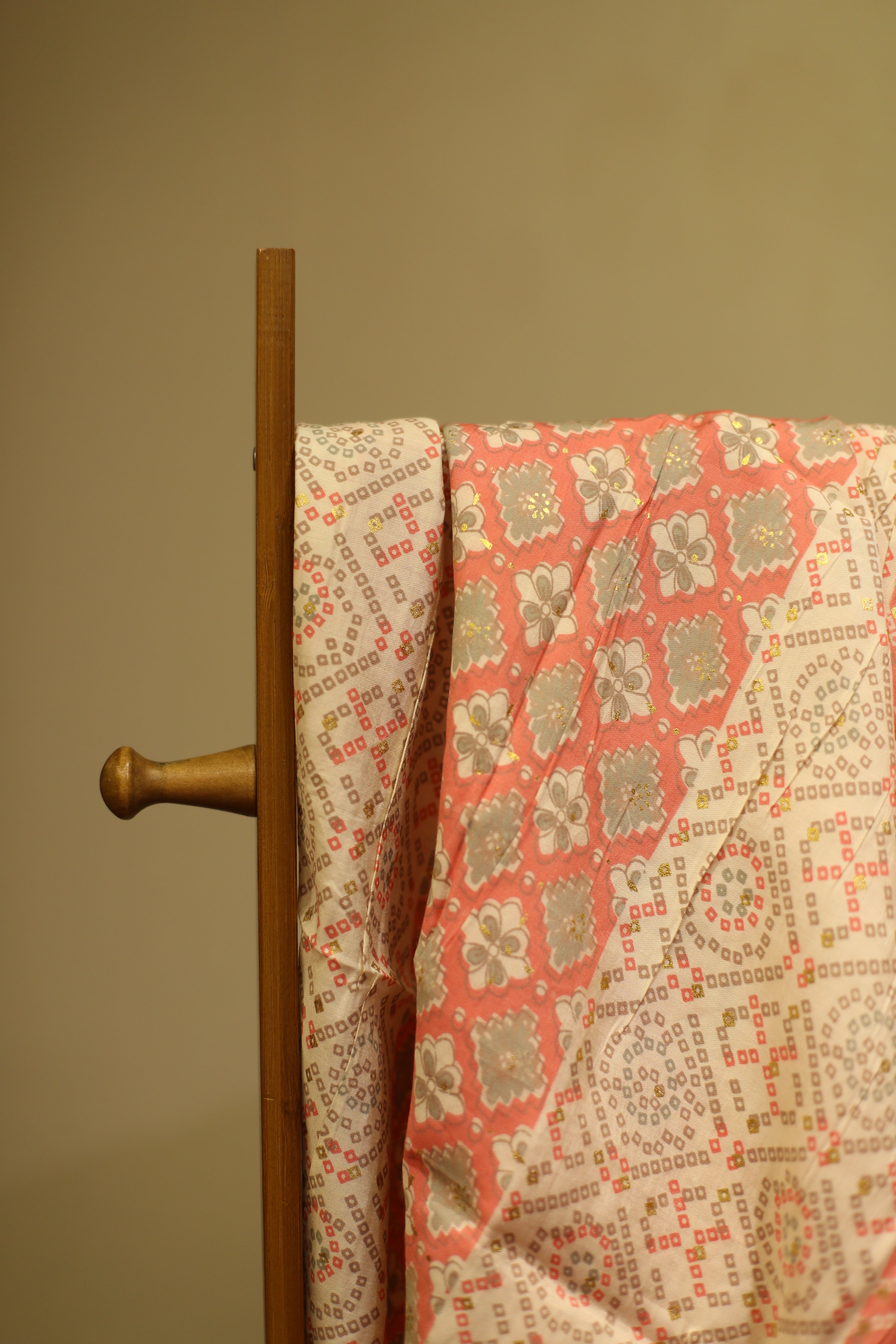 Muslin Digital Printed Stole - Peach