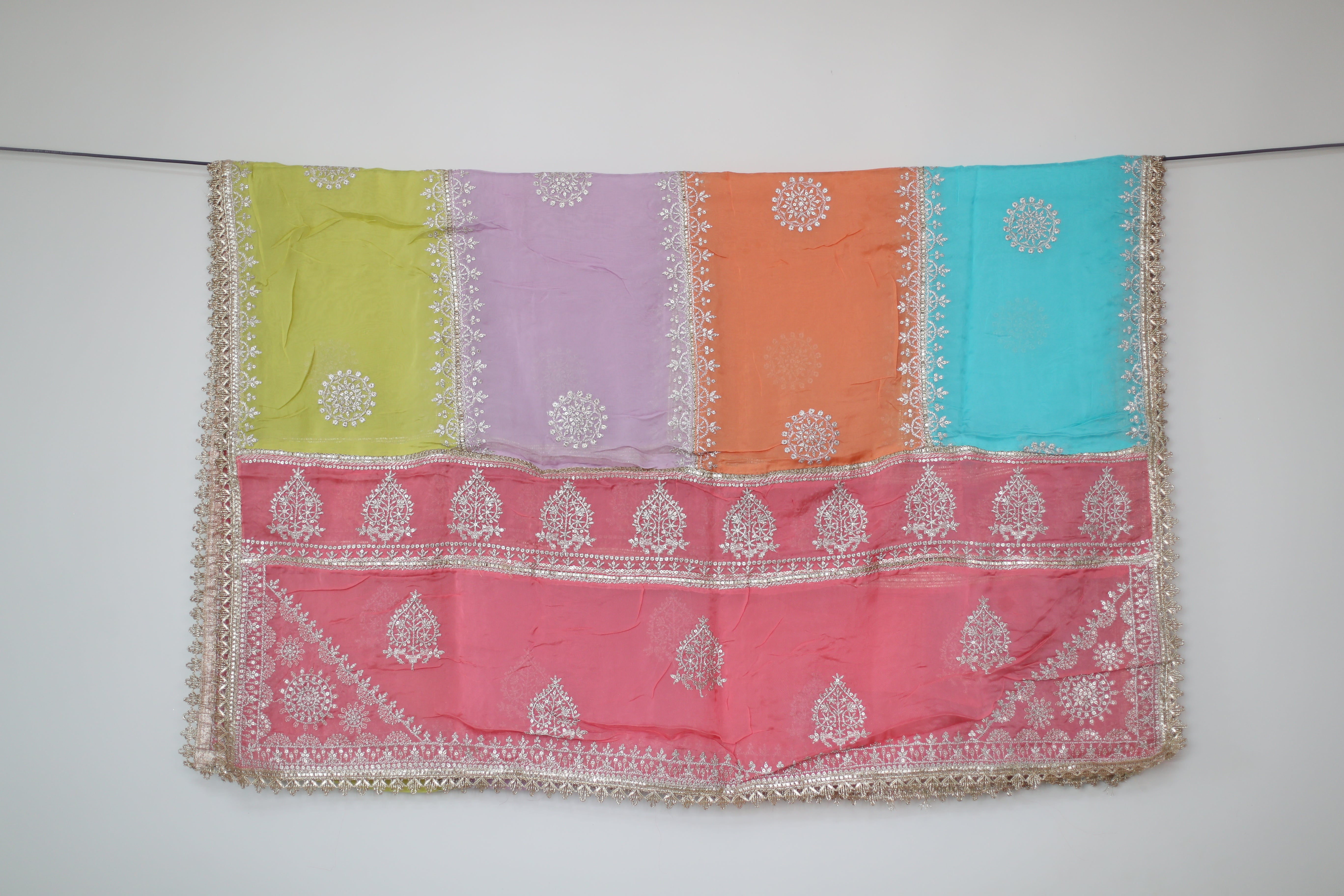 Pure Viscose Organza Vintage Zari Work Dupatta