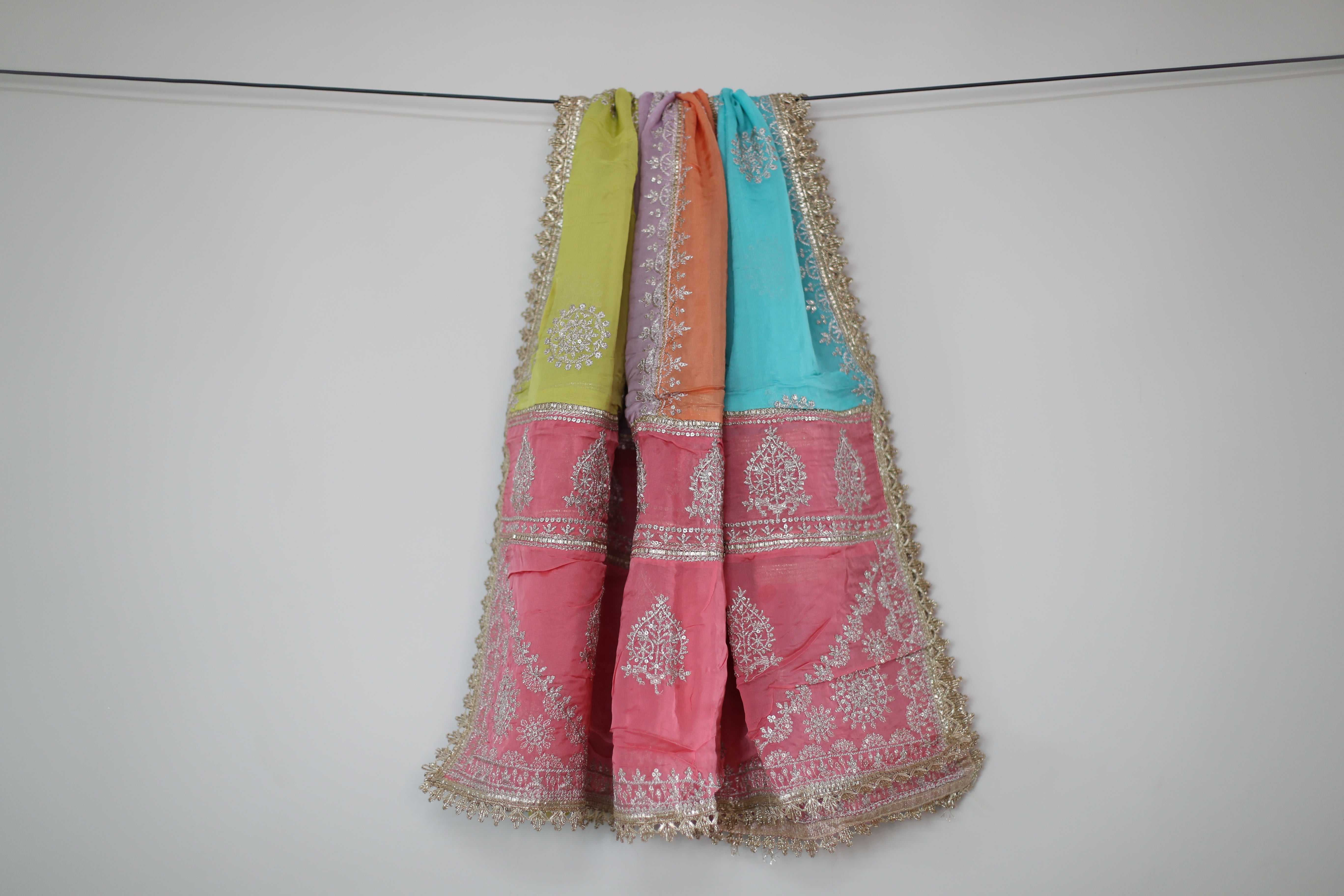 Pure Viscose Organza Vintage Zari Work Dupatta