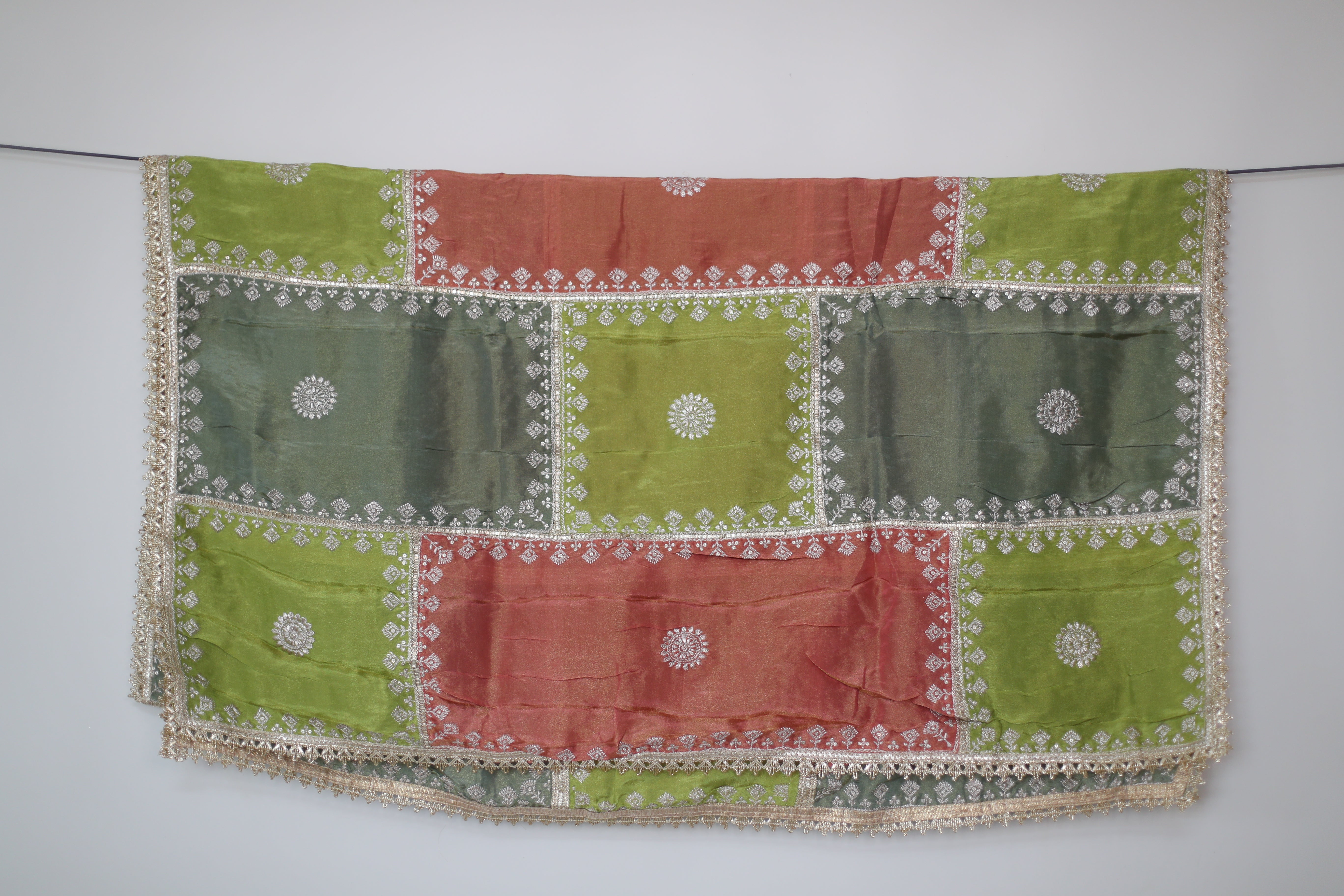Pure Tissue Multi-Shade Vintage Zari Work Dupatta