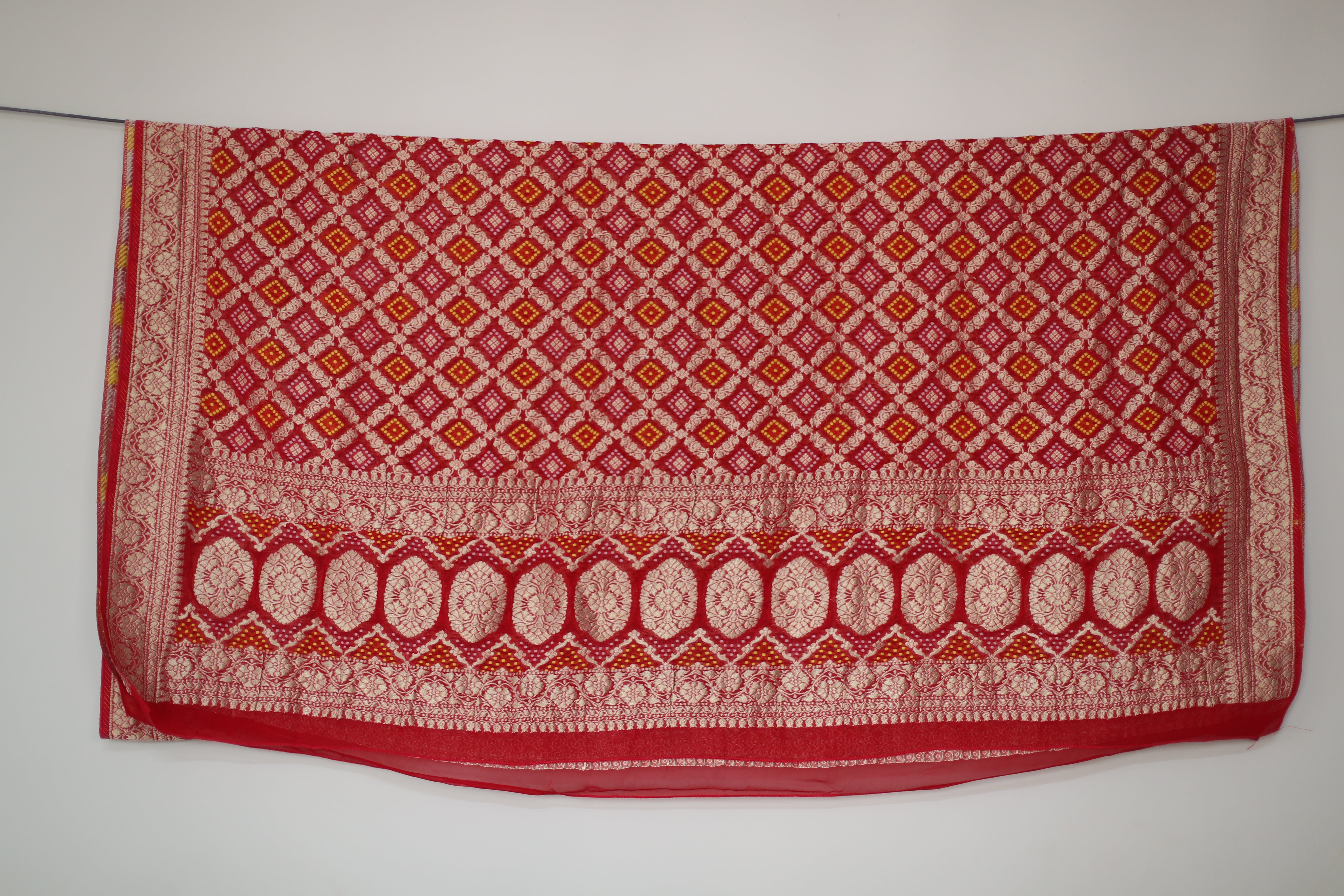 Pure Georgette Gharchola Dupatta - Red