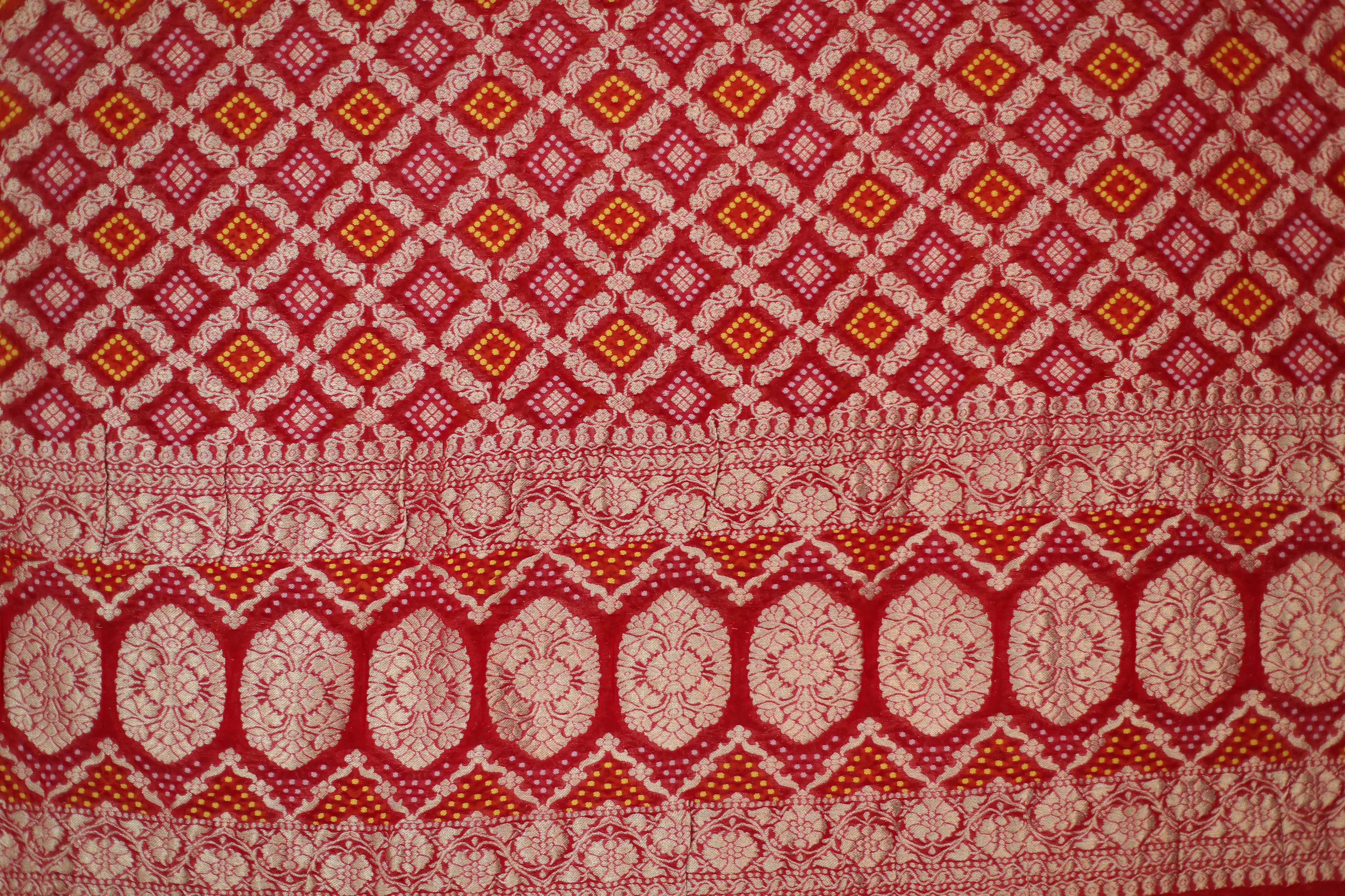 Pure Georgette Gharchola Dupatta - Red