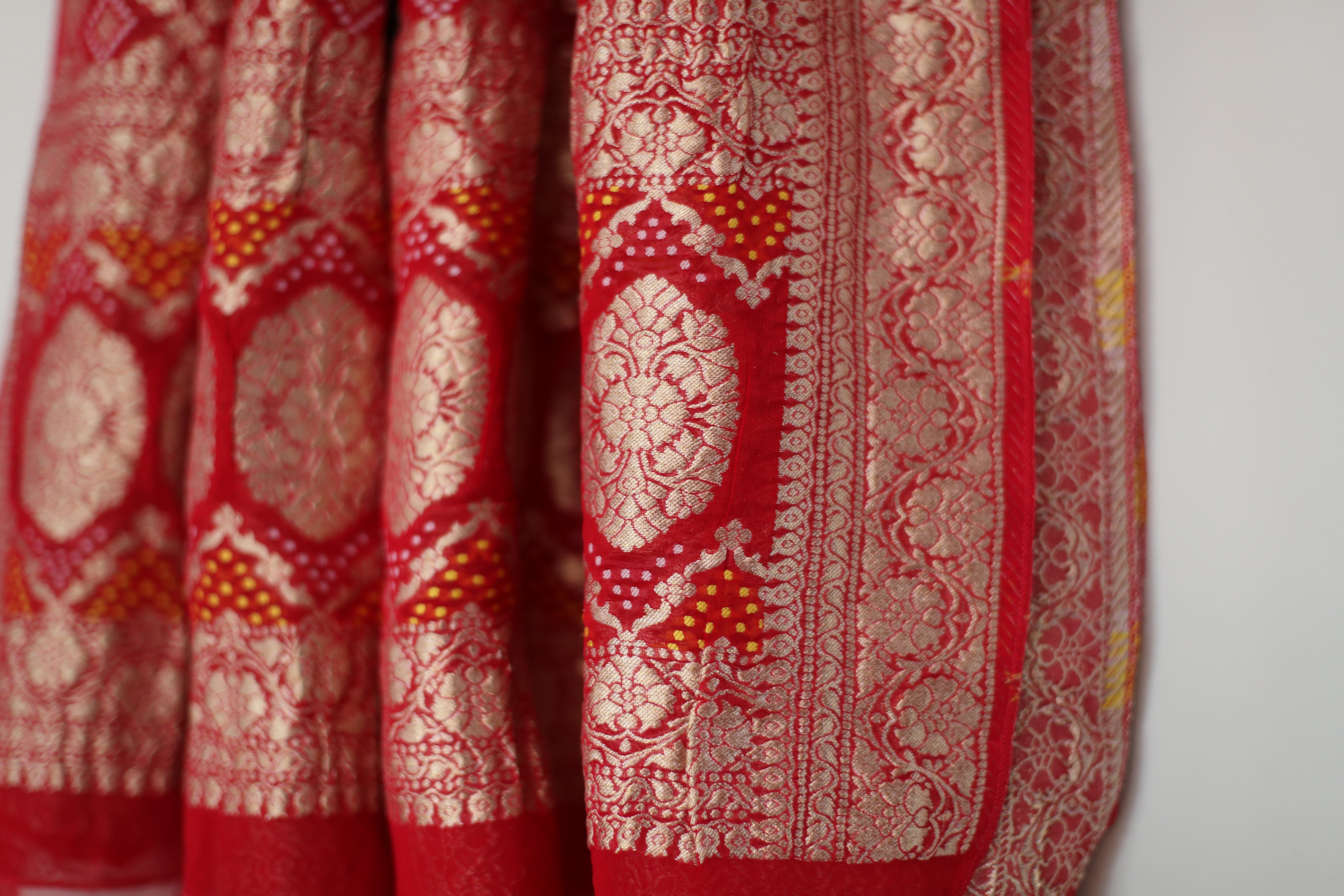 Pure Georgette Gharchola Dupatta - Red