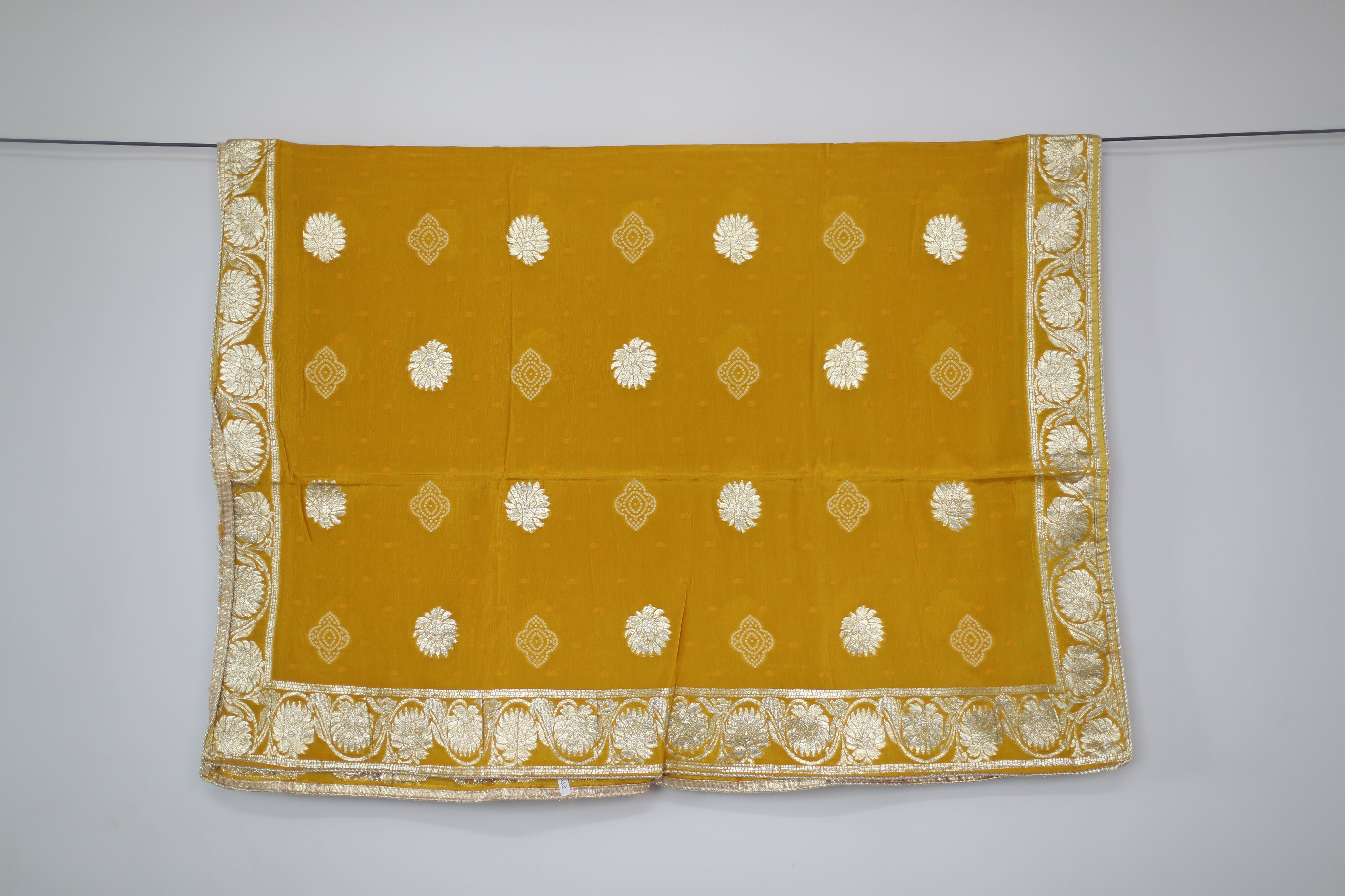 Pure Chinon Bandhini Banarasi Dupatta - Yellow