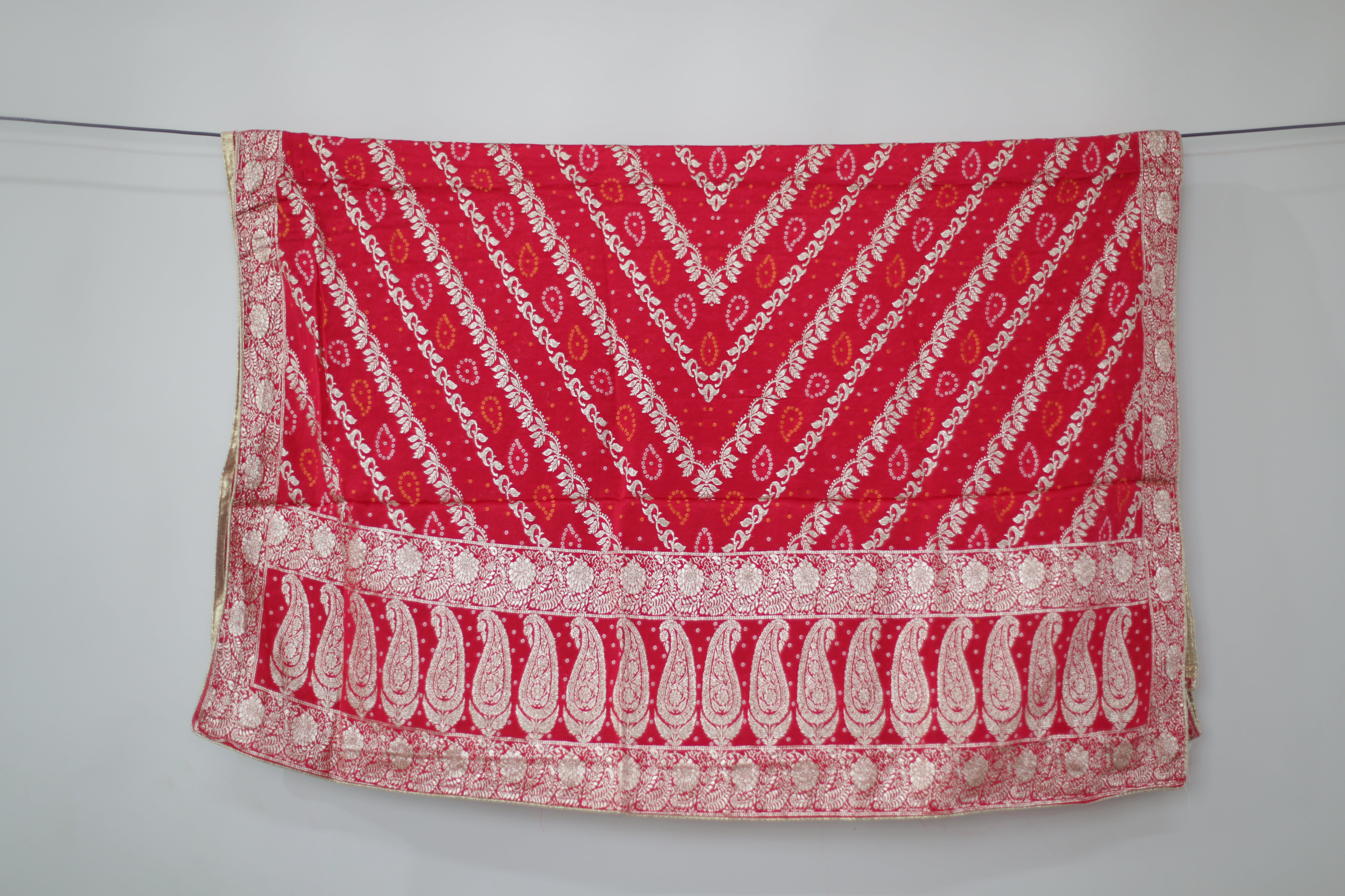 Pure Chinon Banarasi Dupatta - Cherry Rani