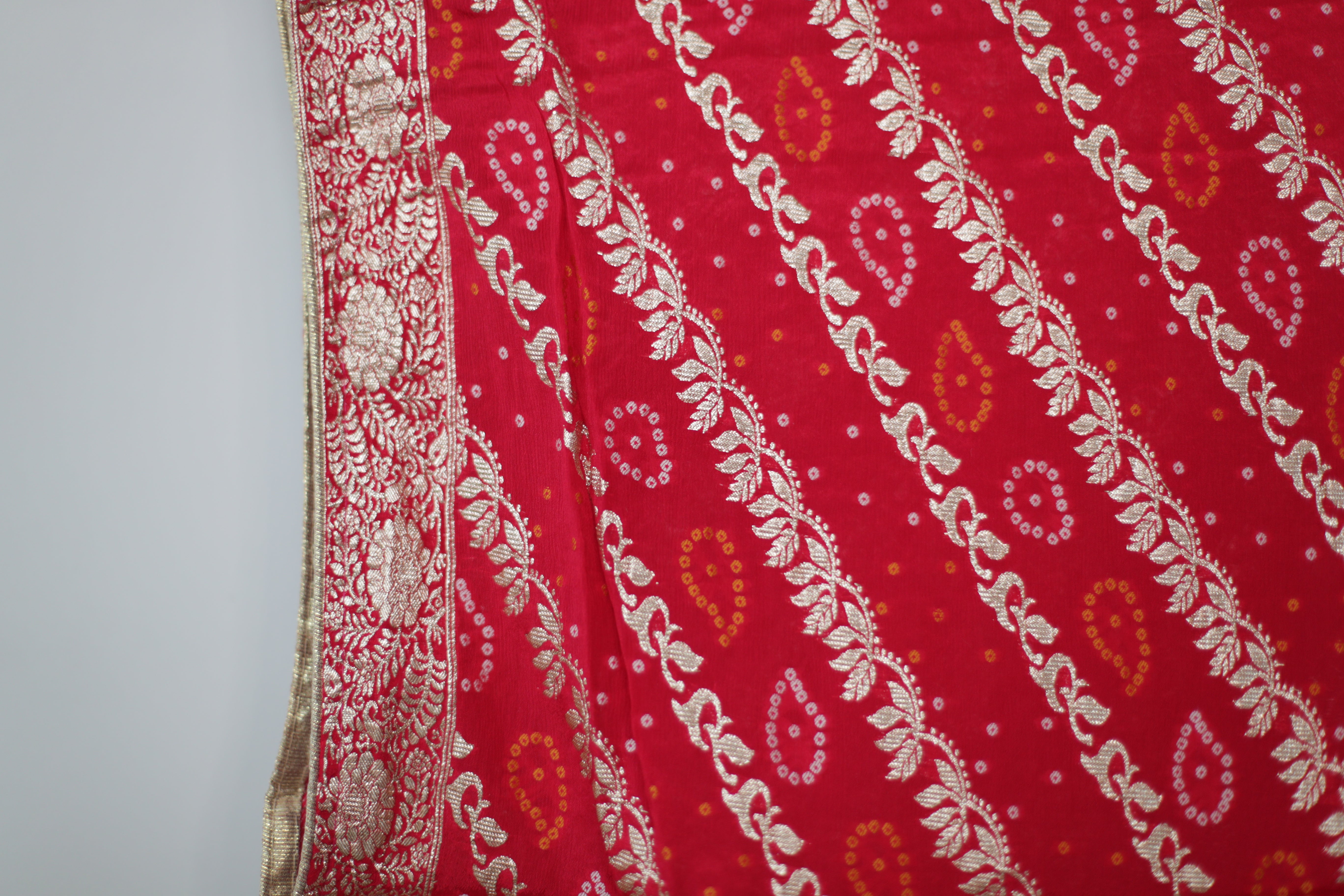 Pure Chinon Banarasi Dupatta - Cherry Rani
