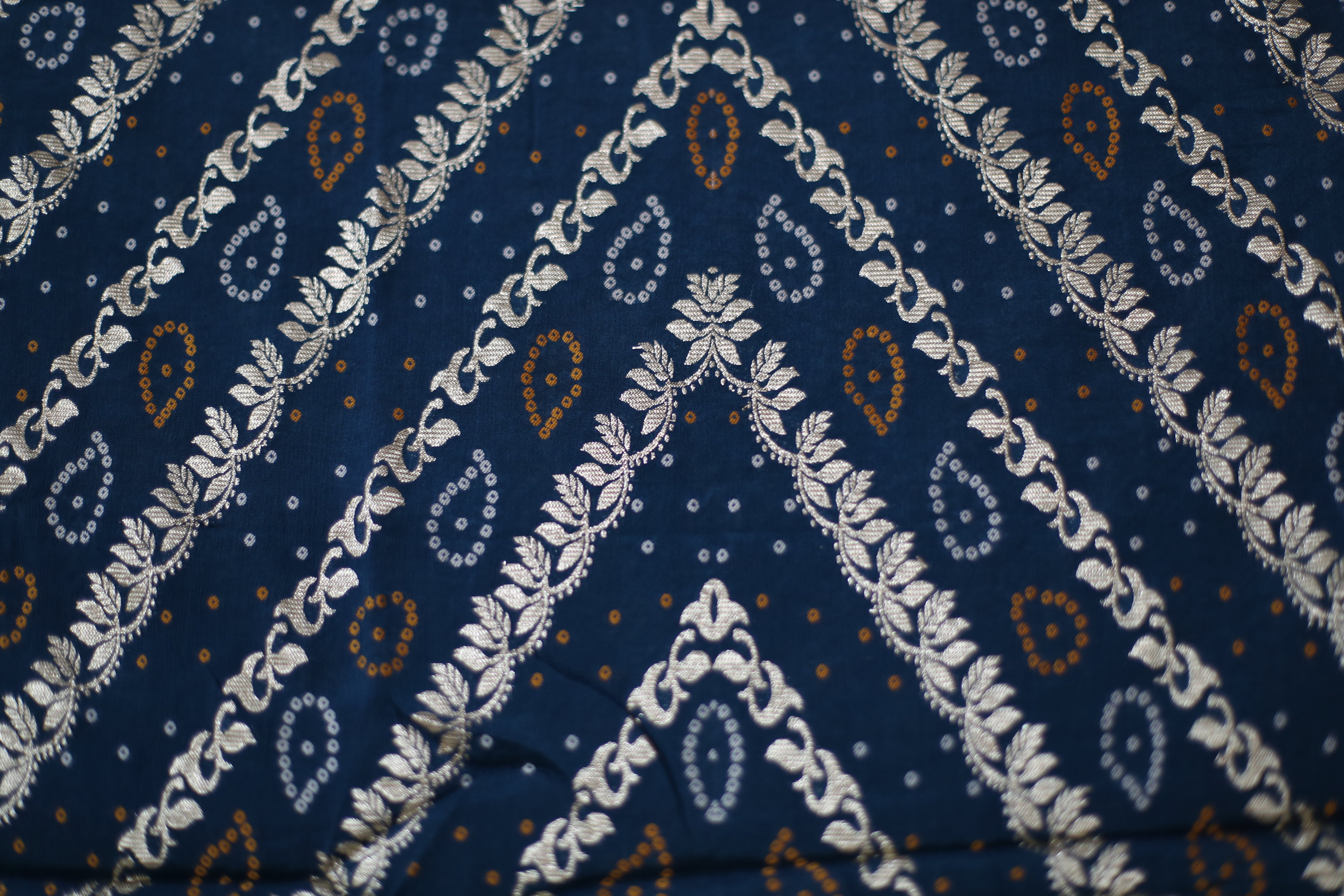Pure Chinon Banarasi Dupatta - Peacock Blue