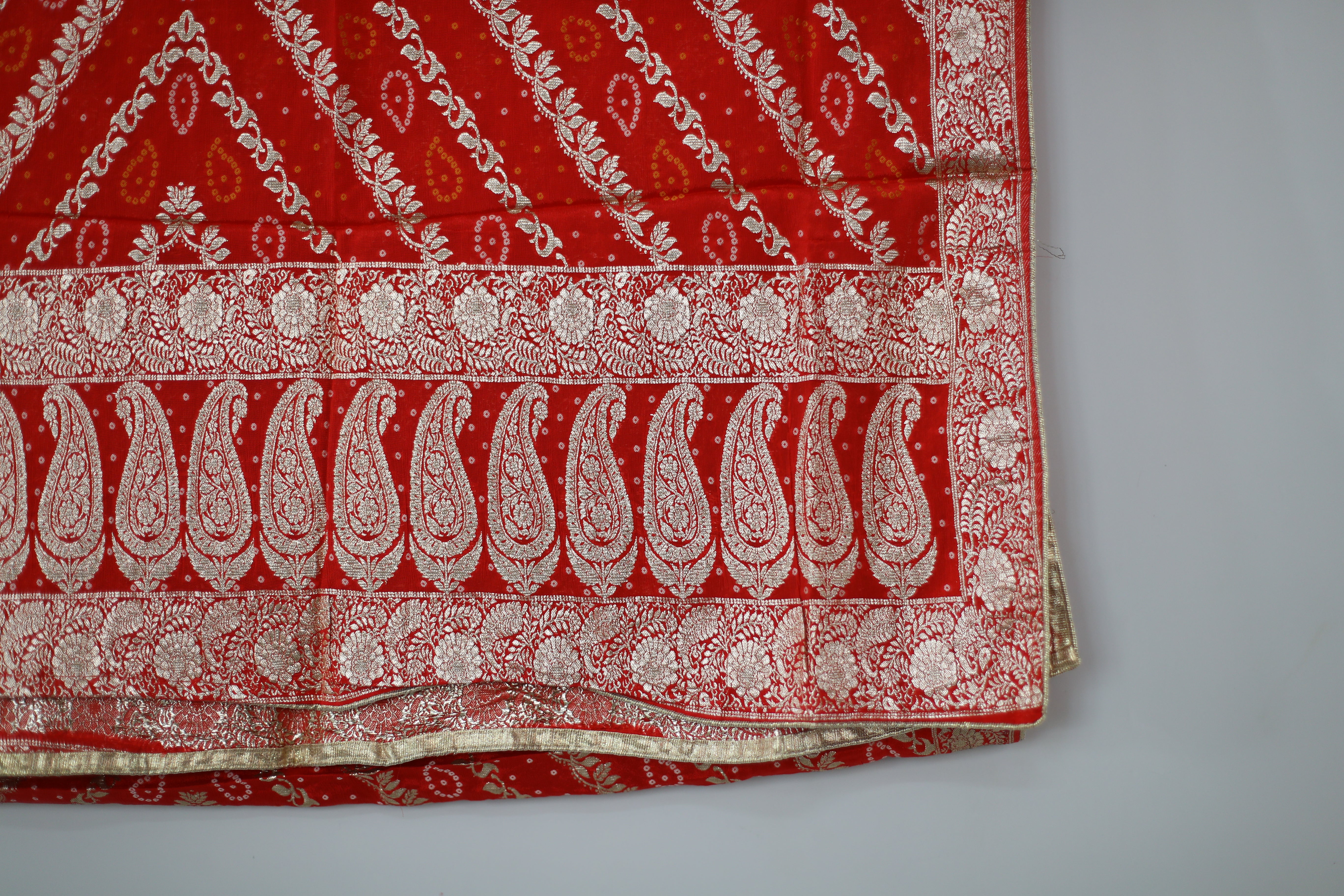 Pure Chinon Banarasi Dupatta - Red