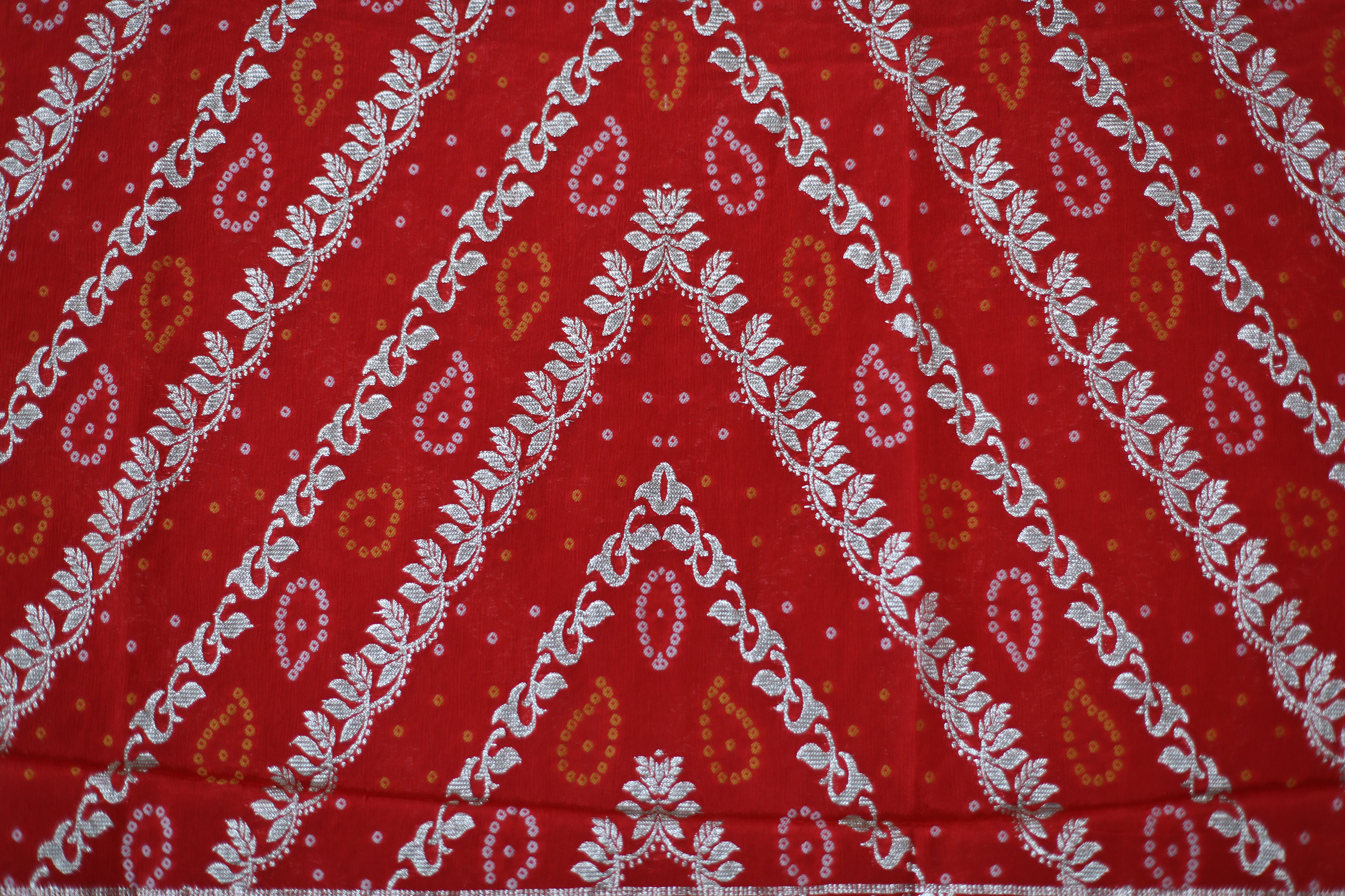 Pure Chinon Banarasi Dupatta - Red