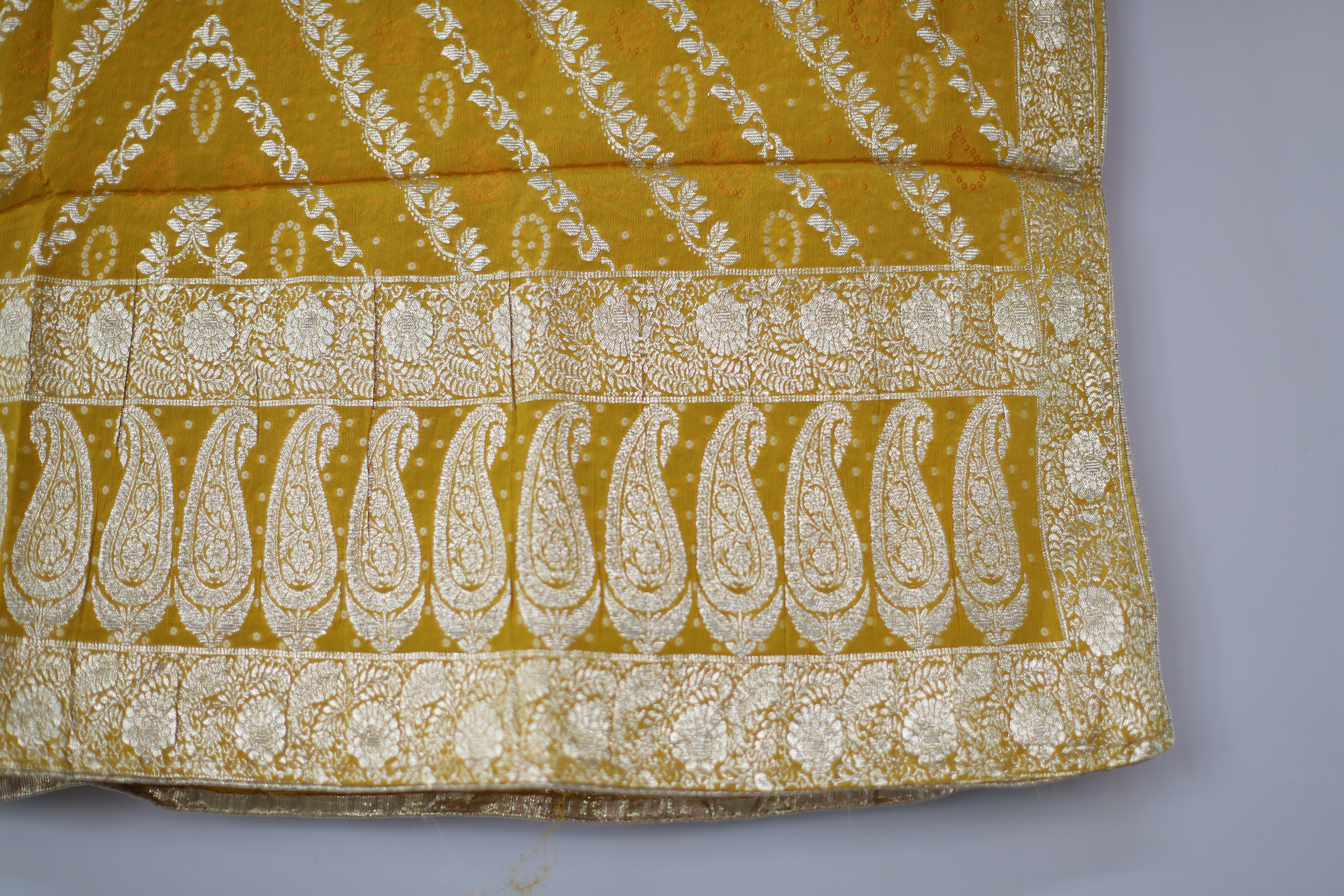 Pure Chinon Banarasi Dupatta - Yellow