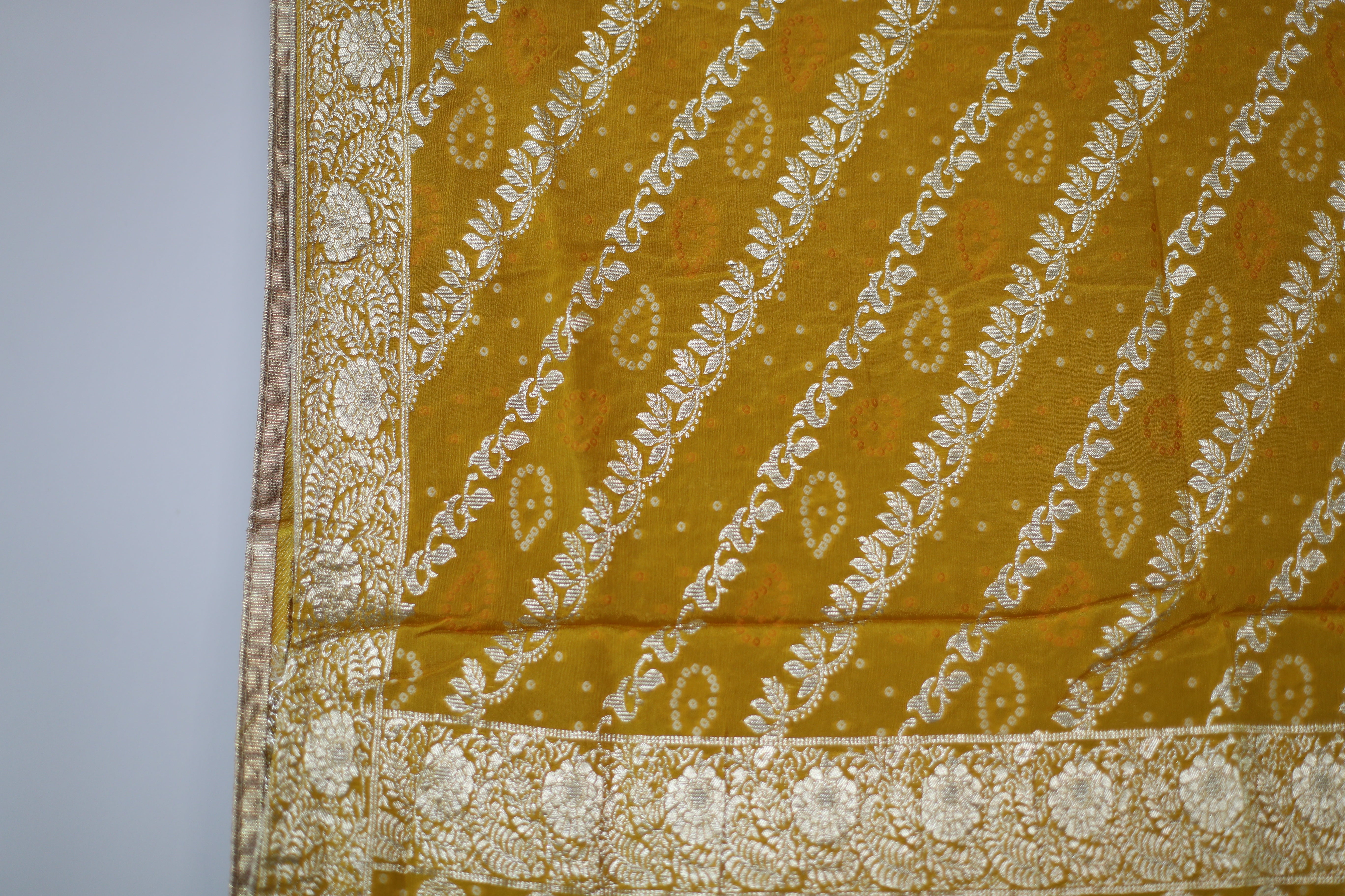 Pure Chinon Banarasi Dupatta - Yellow