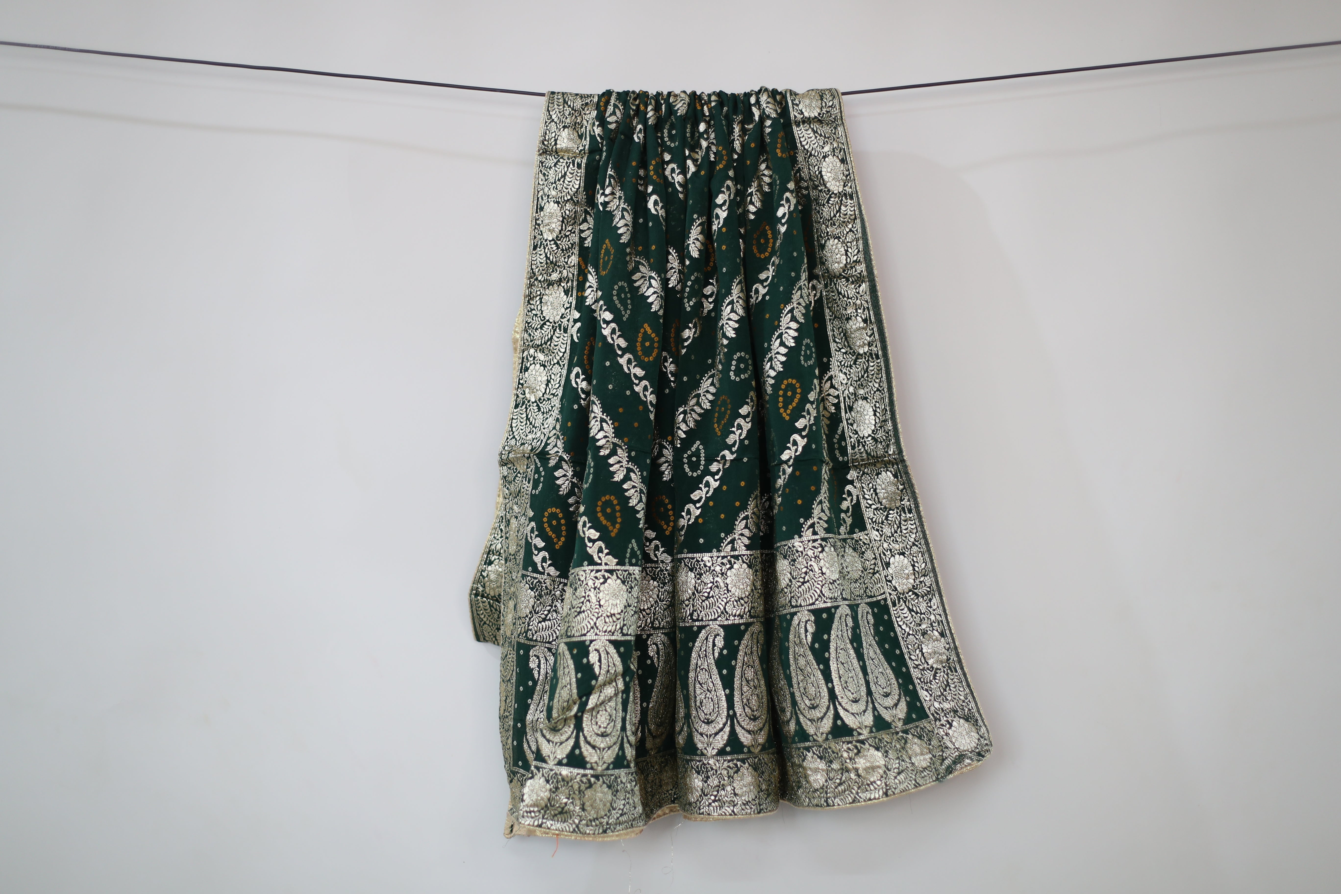 Pure Chinon Banarasi Dupatta - Green