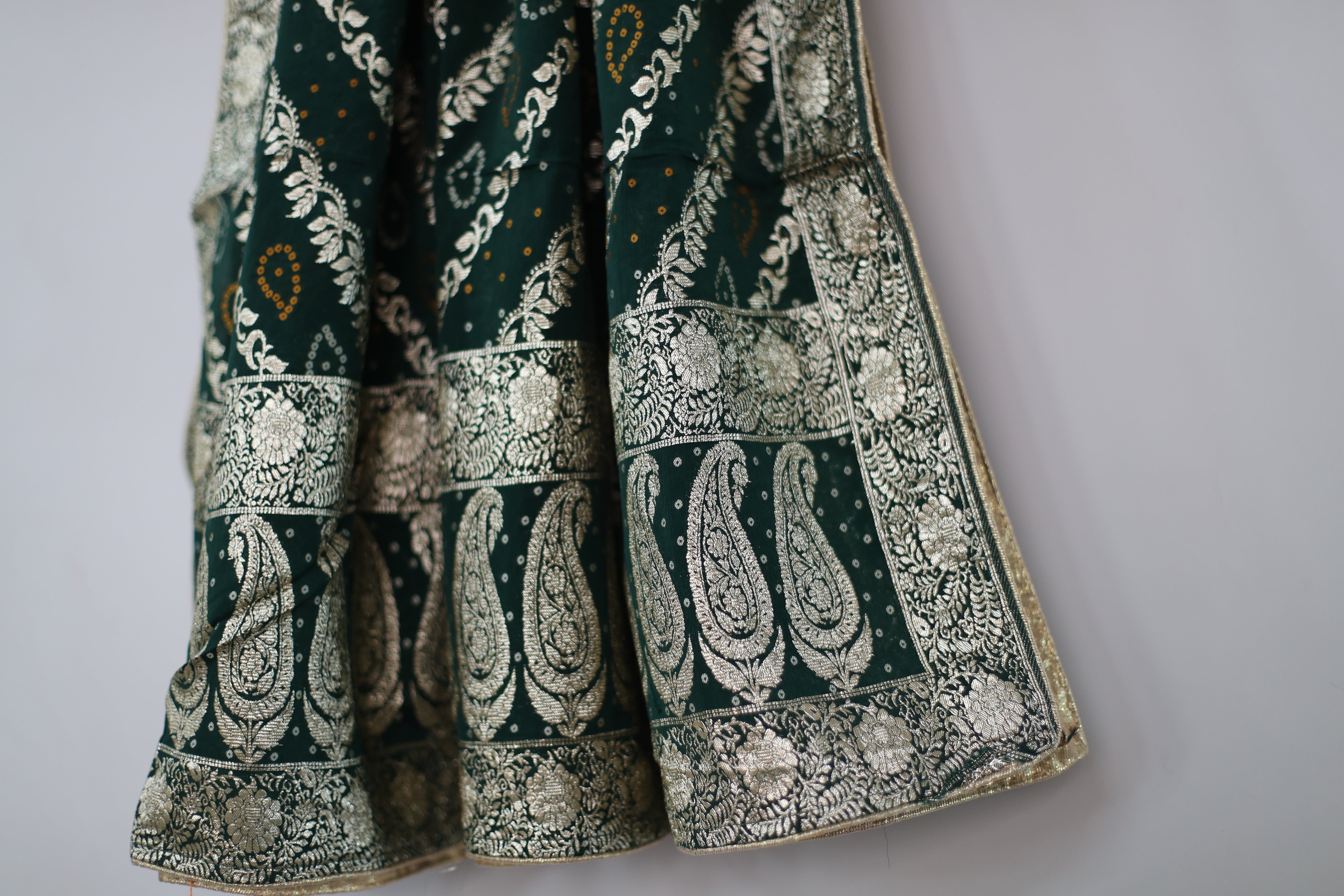 Pure Chinon Banarasi Dupatta - Green