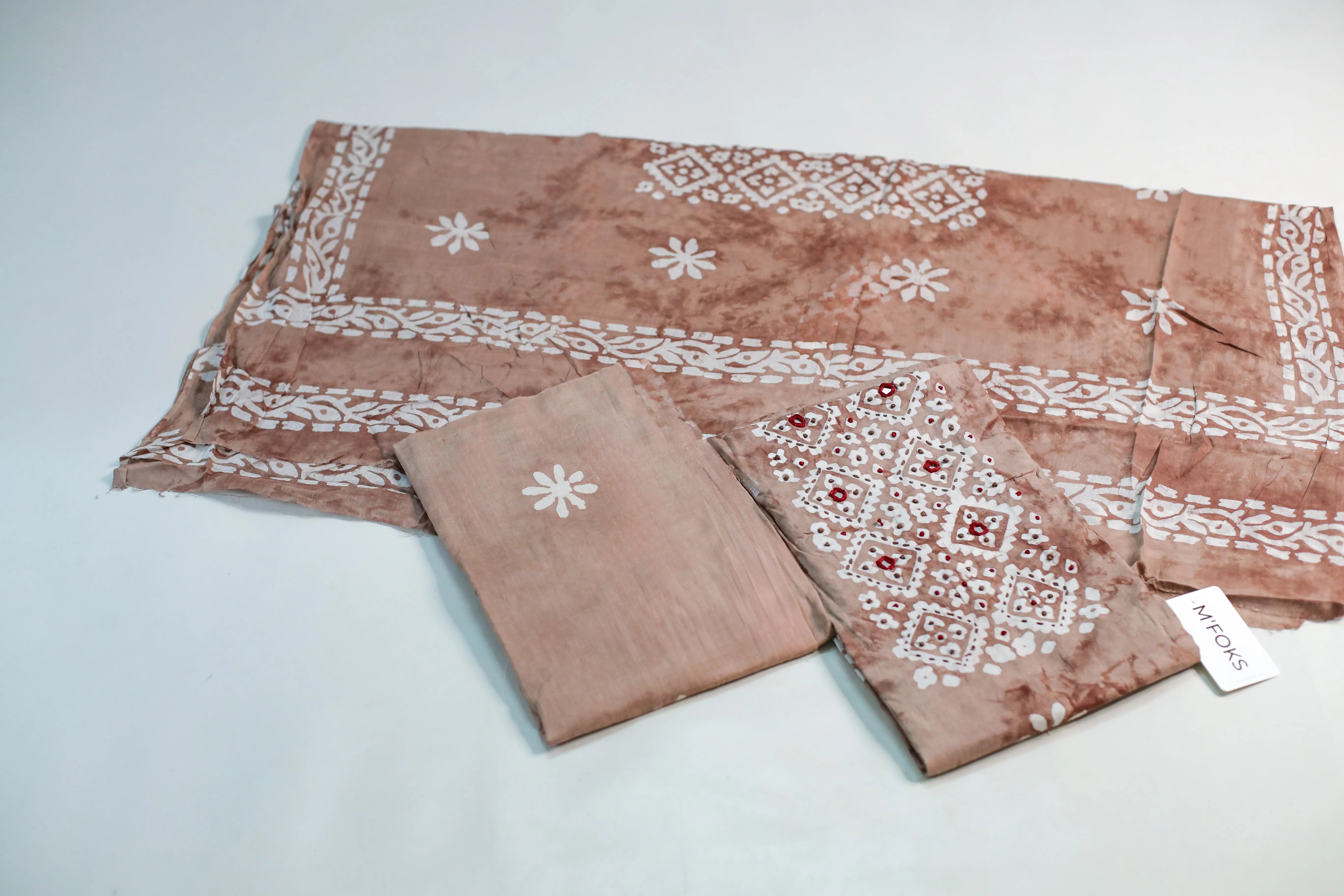 Cotton Batik Dyed Unstitched Suit Set