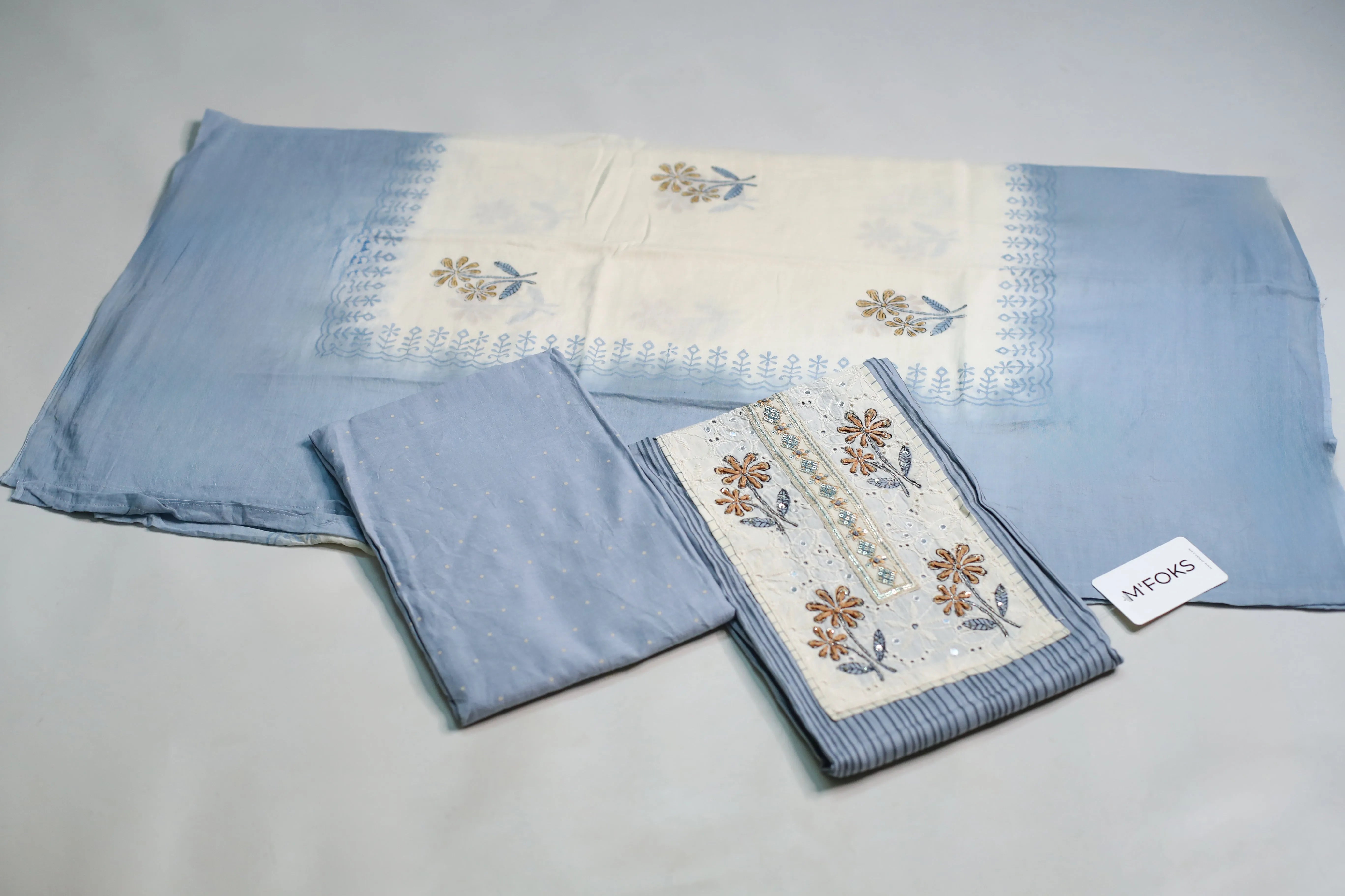 Cotton Unstitched Suit Set with Dupatta