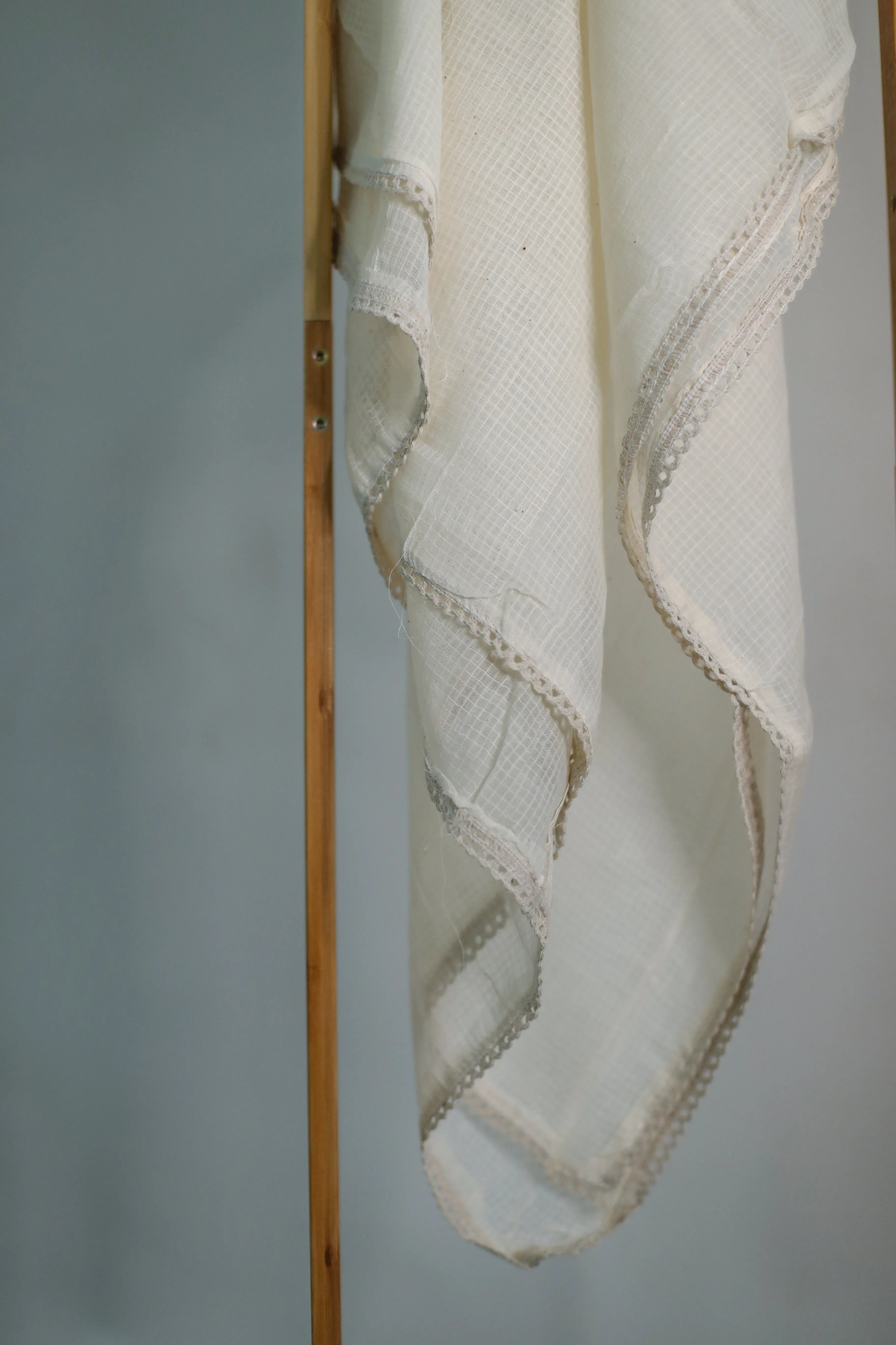 Natural Cotton Hand Woven Dupatta/Stole - Dyeable