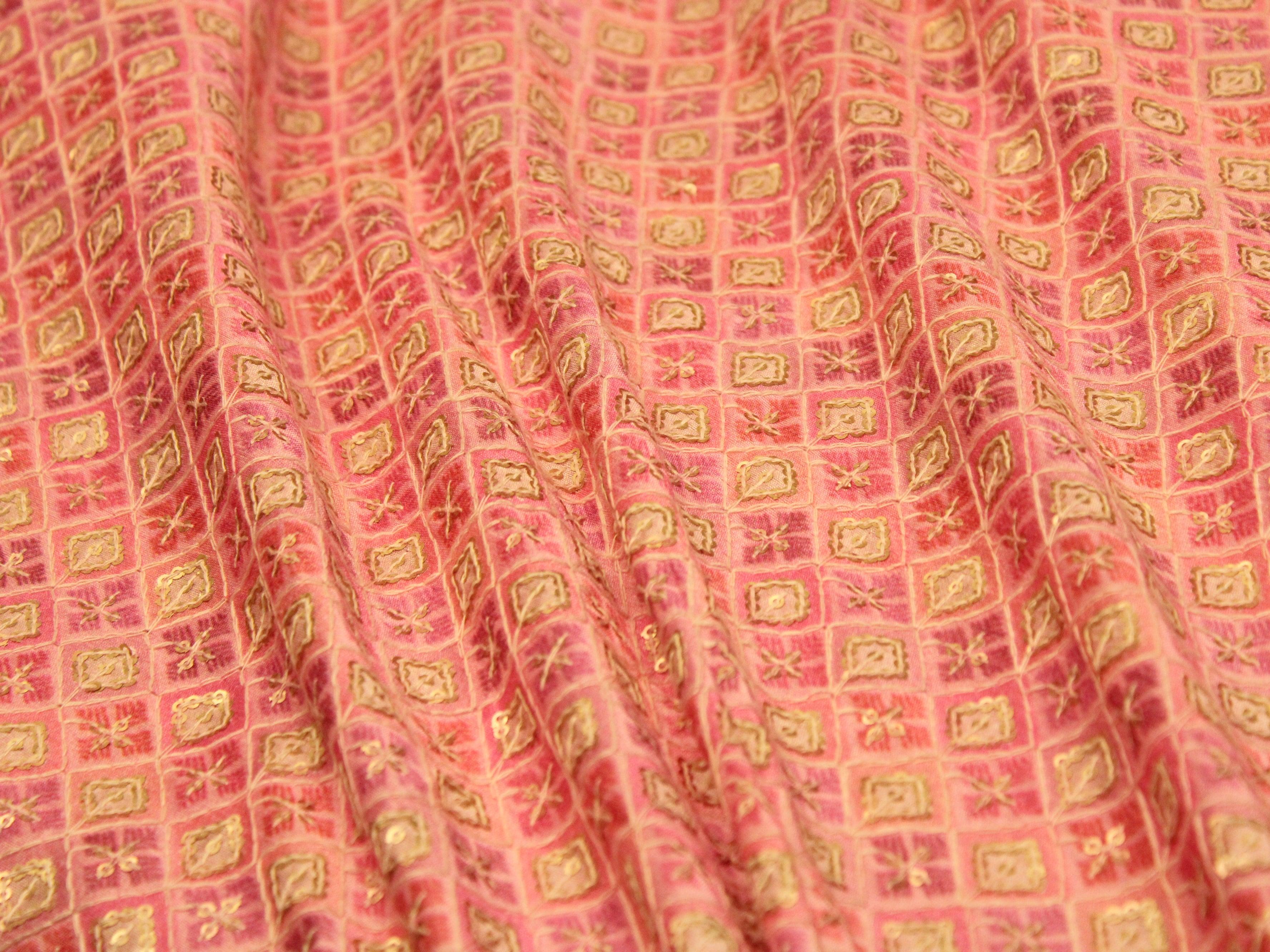 Canvas : Silk Digital Print Fabric - Pink - M'Foks