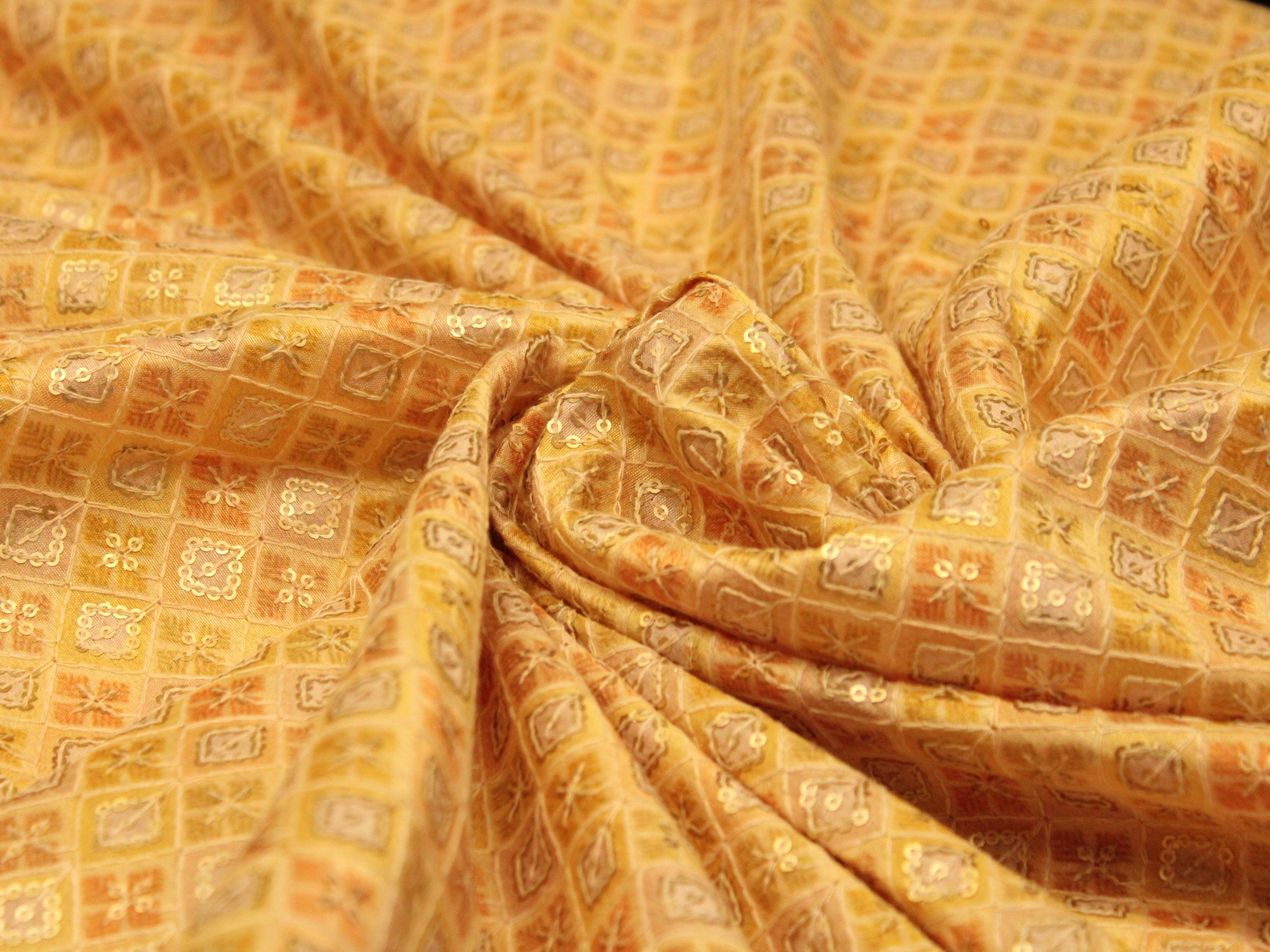 Canvas : Silk Digital Print Fabric - Yellow - M'Foks