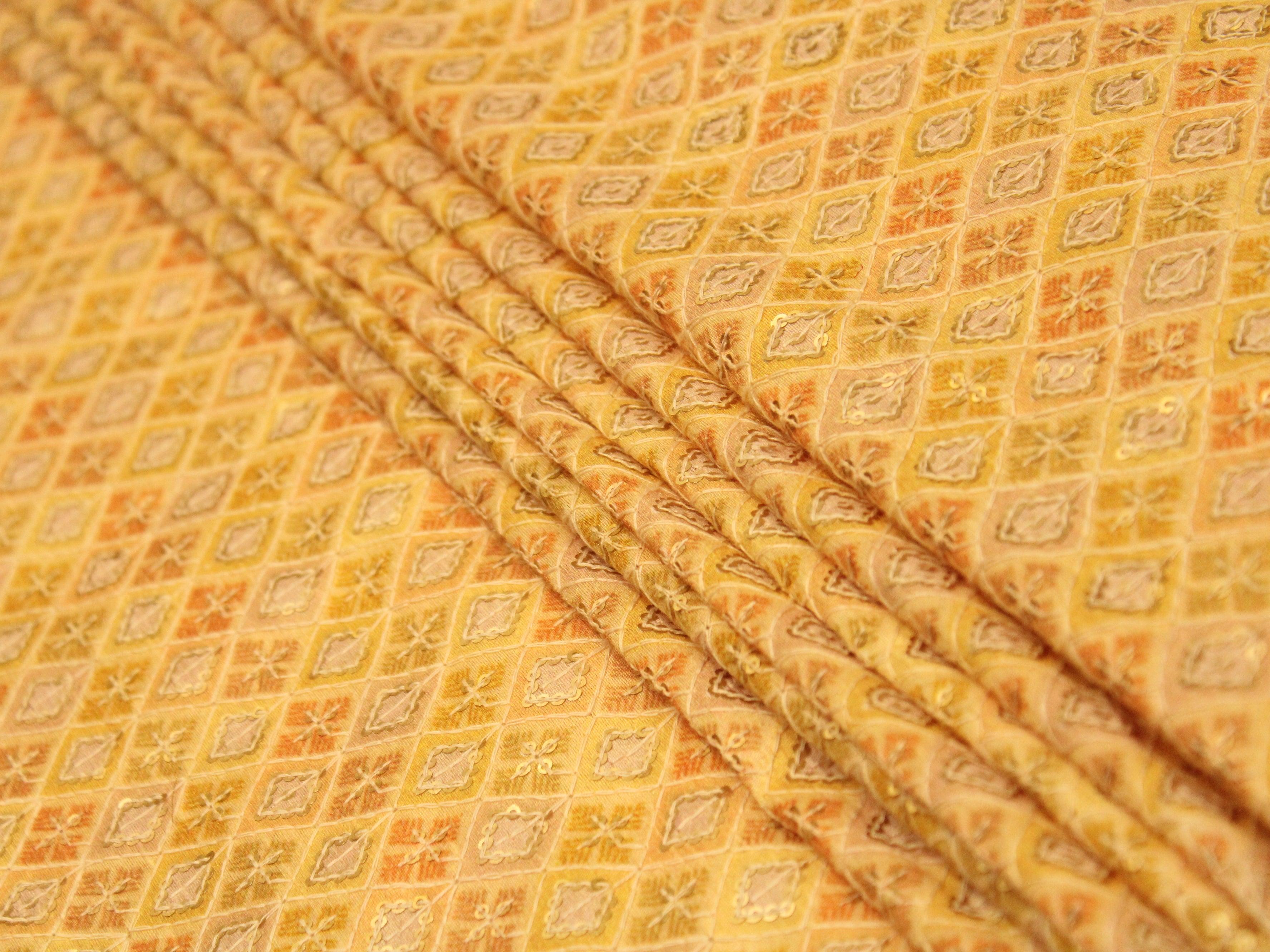 Canvas : Silk Digital Print Fabric - Yellow - M'Foks