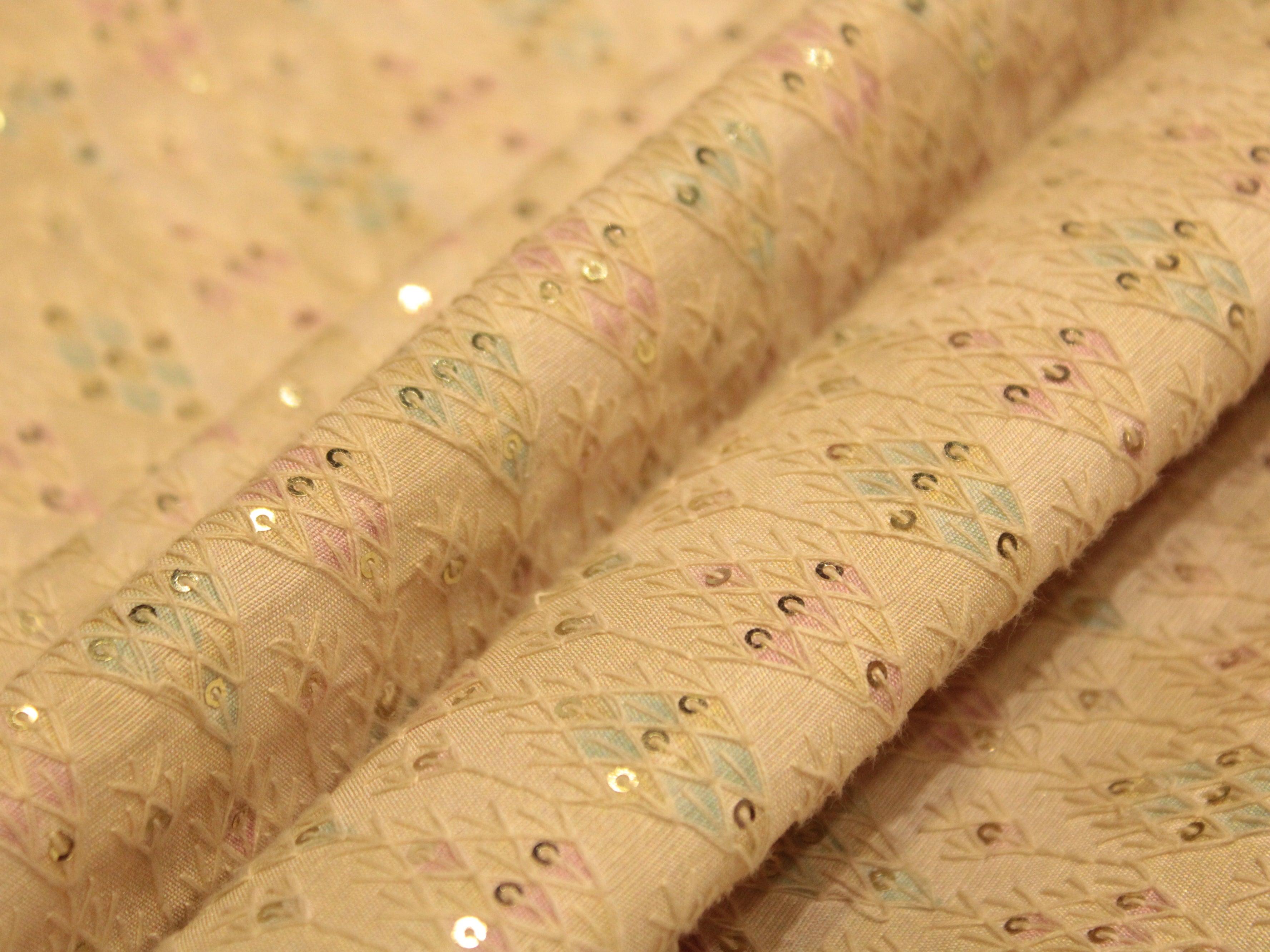 Celestial Threads: Silk Multi Thread Work Fiesta fabric - M'Foks