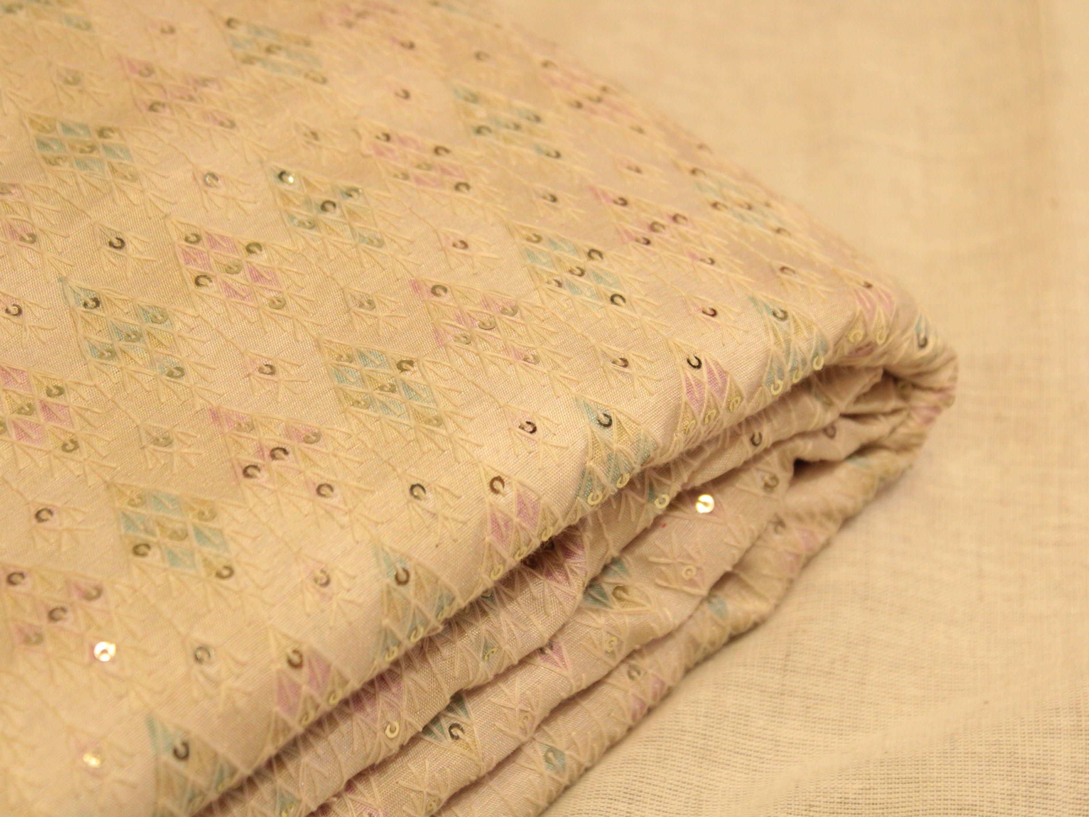 Celestial Threads: Silk Multi Thread Work Fiesta fabric - M'Foks