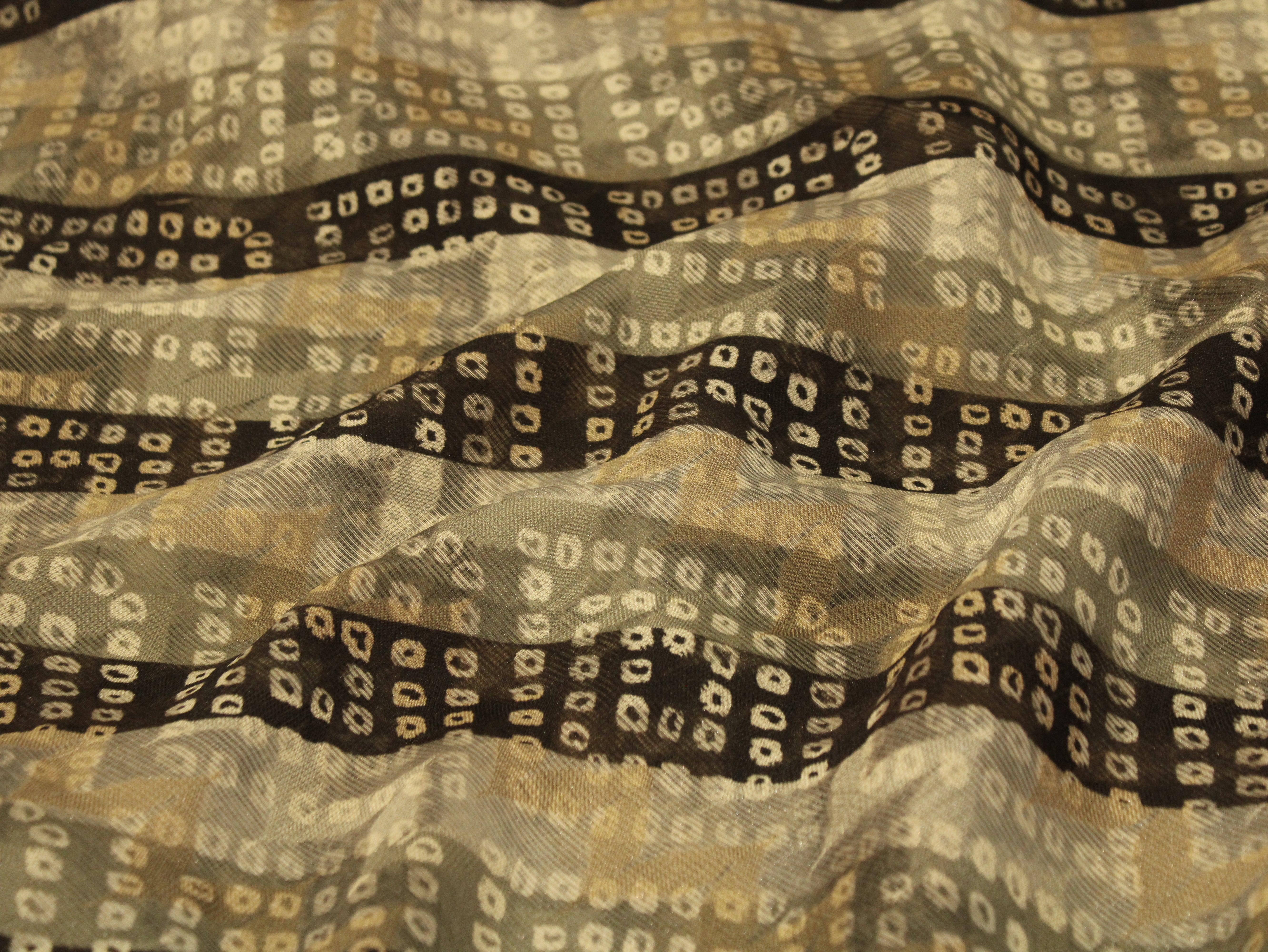 Digital Print Doria Silk Fabric - Grey - M'Foks