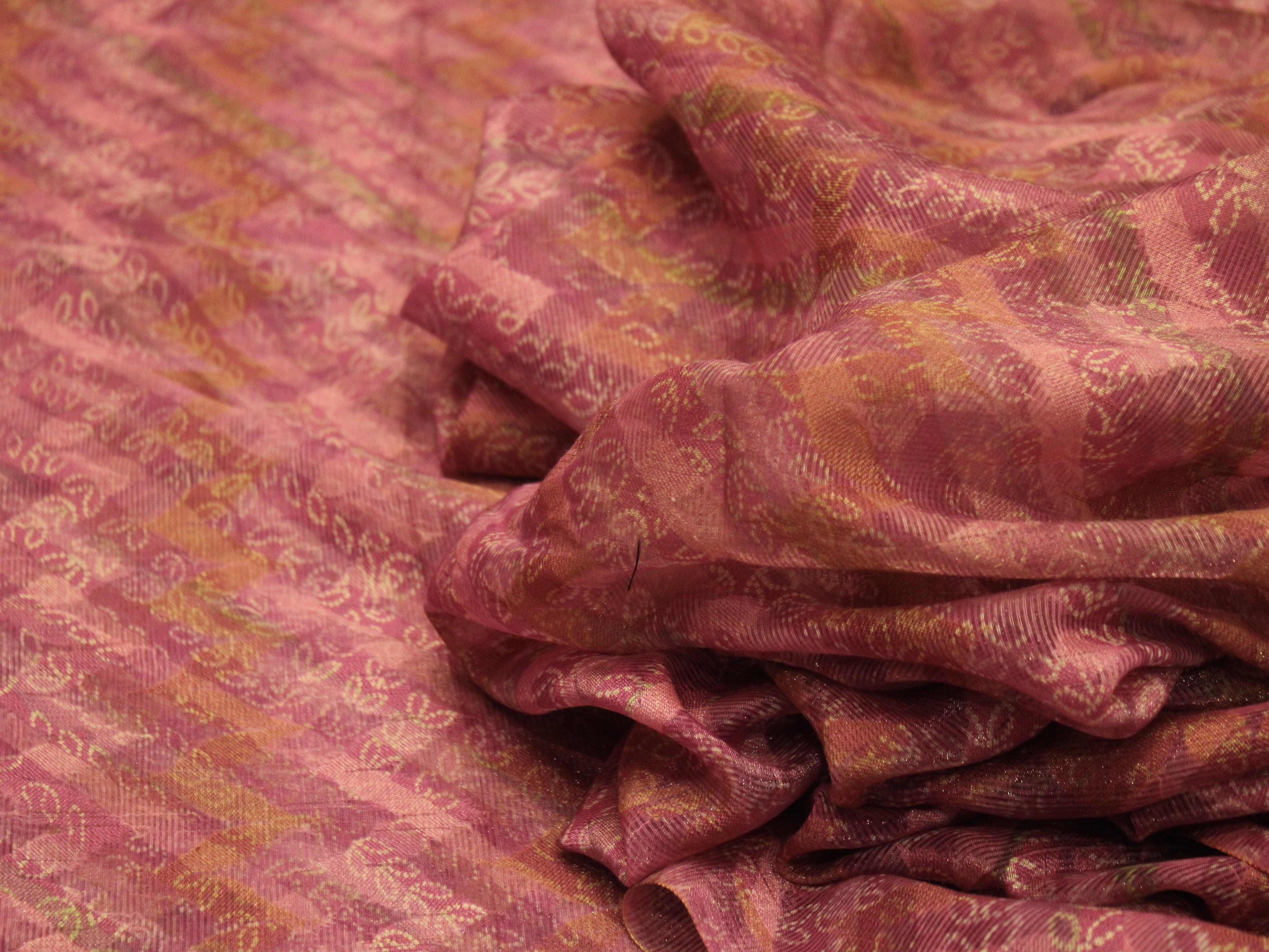 Digital Print Doria Silk Fabric - Onion - M'Foks