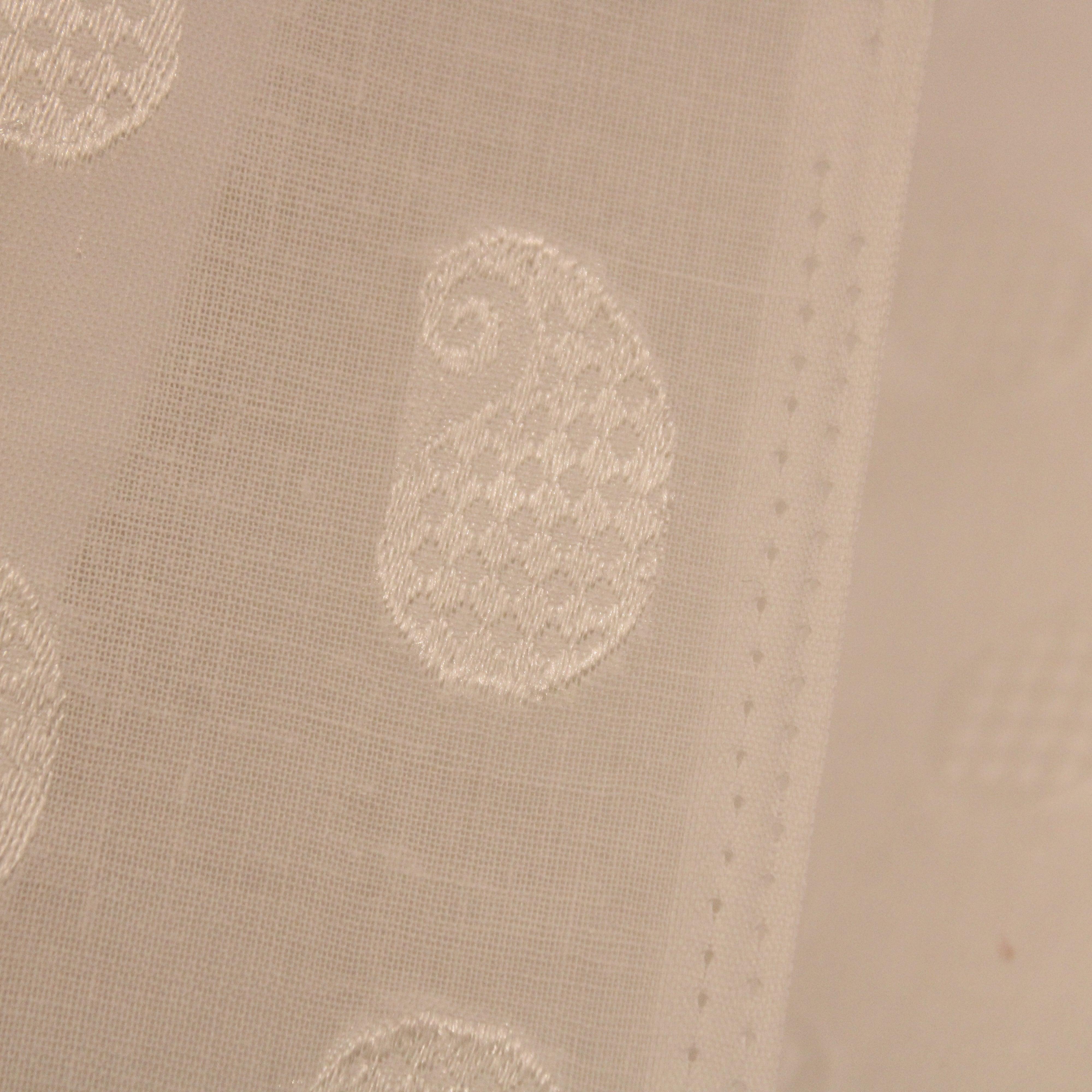 Dream weave - Cotton White Paisley Woven Fabric - M'Foks
