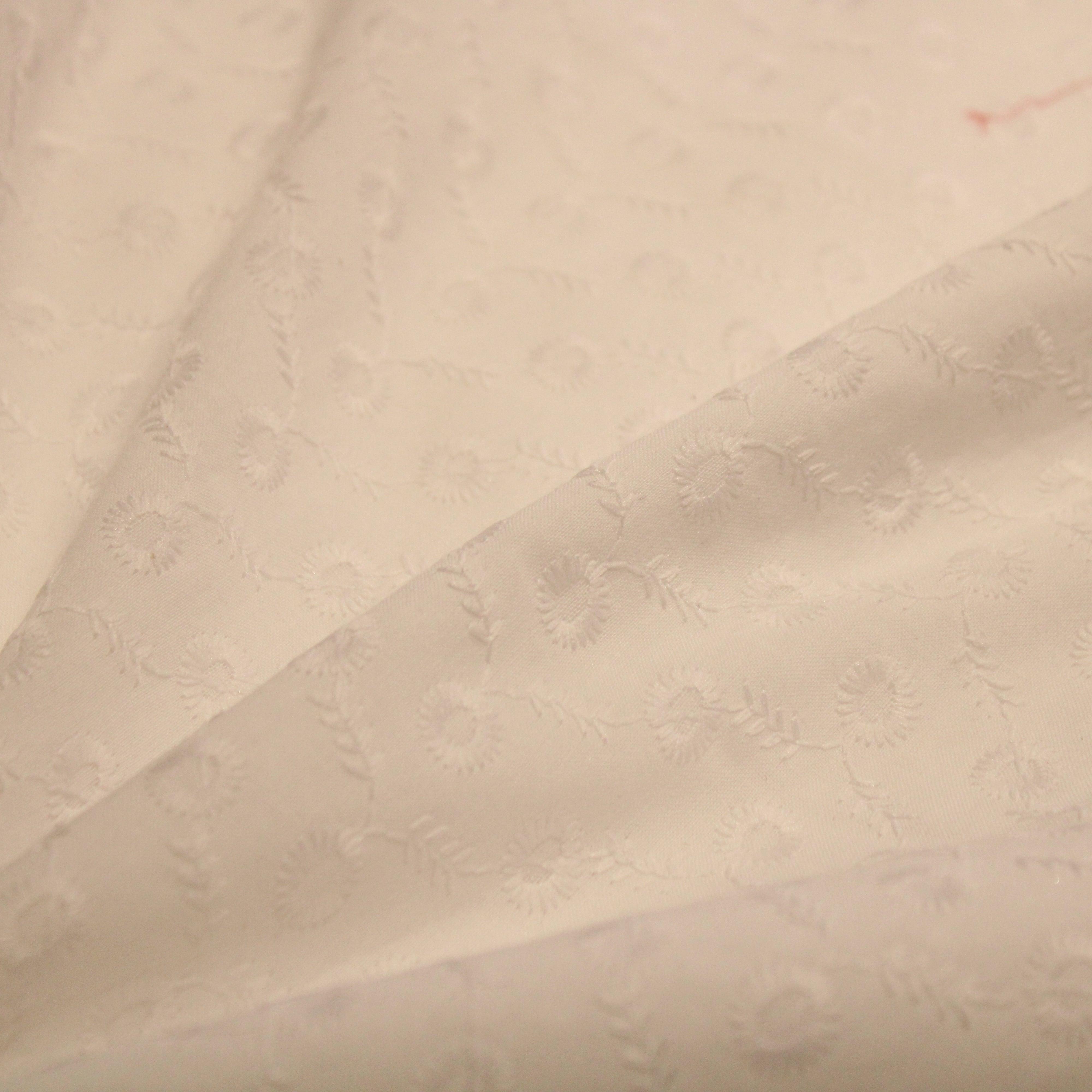 Dream weave - Natural Cotton White Embroidery Fabric - M'Foks