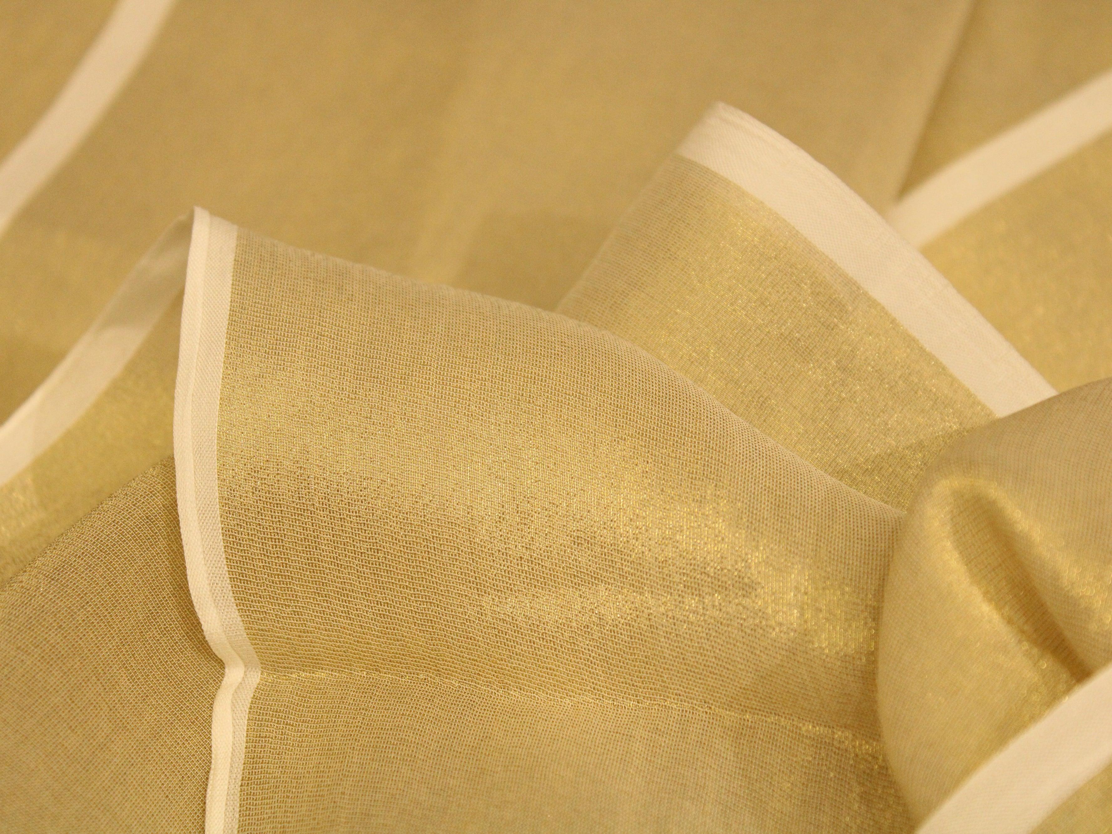 Dyeable Chinon Tissue Silk Fabric - Golden - M'Foks