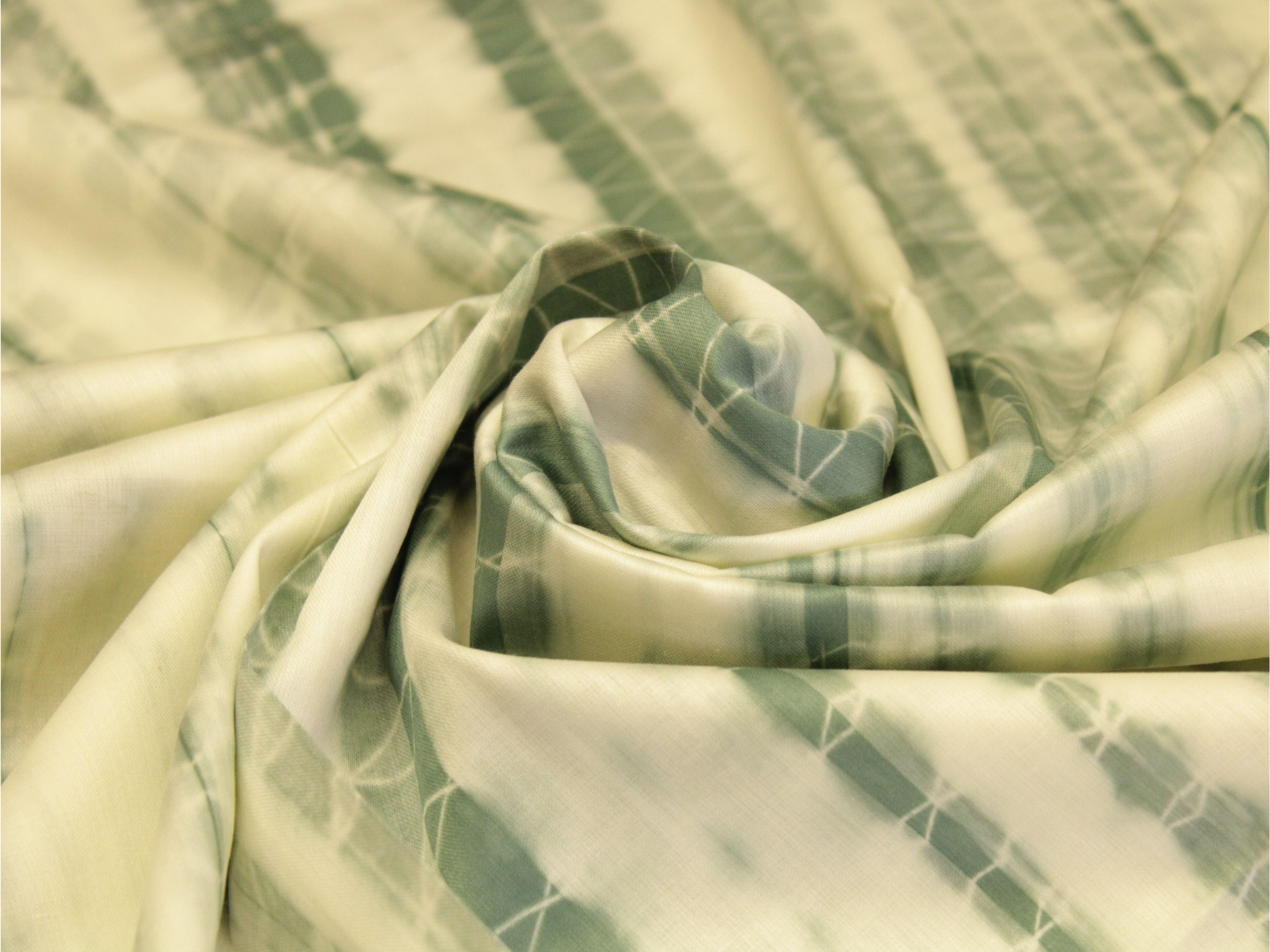 Fusion: Cotton Satin Shibori Printed Fabric - Pastel Blue - M'Foks
