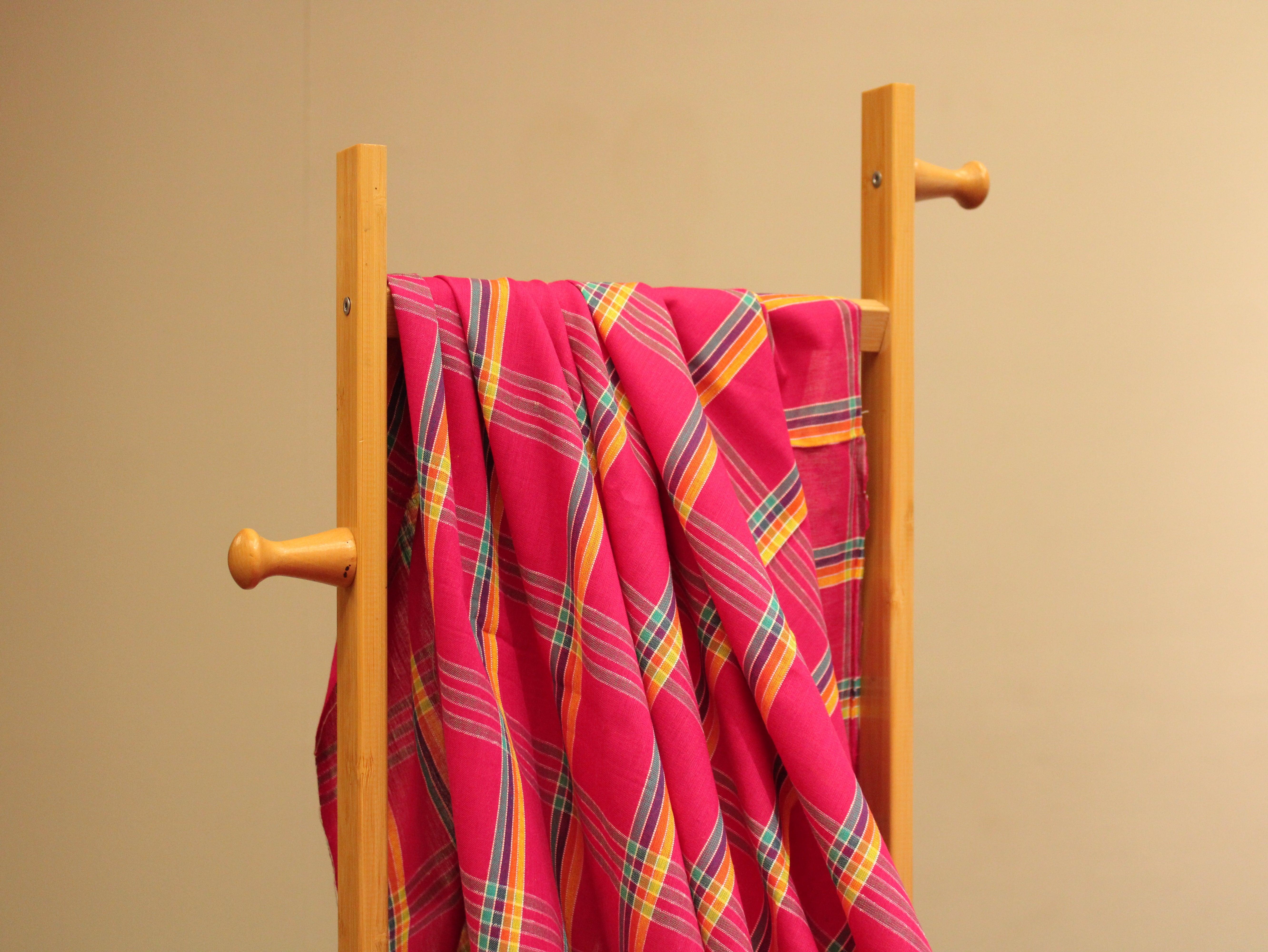 Handloom Cotton Woven Fabric - Rani - M'Foks