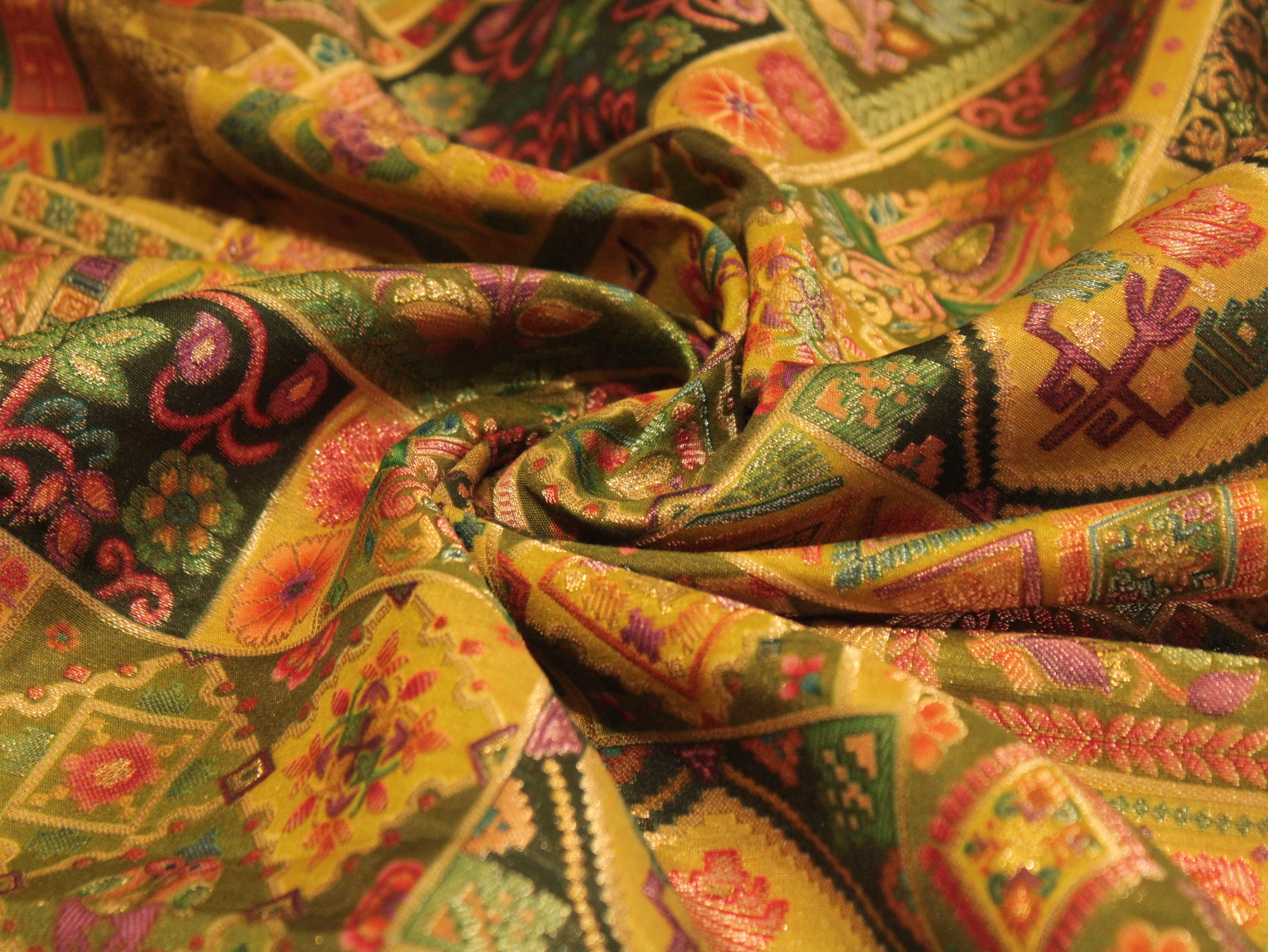 Kaleido : Woven Jacquard Fabric - Mehendi Yellow - M'Foks