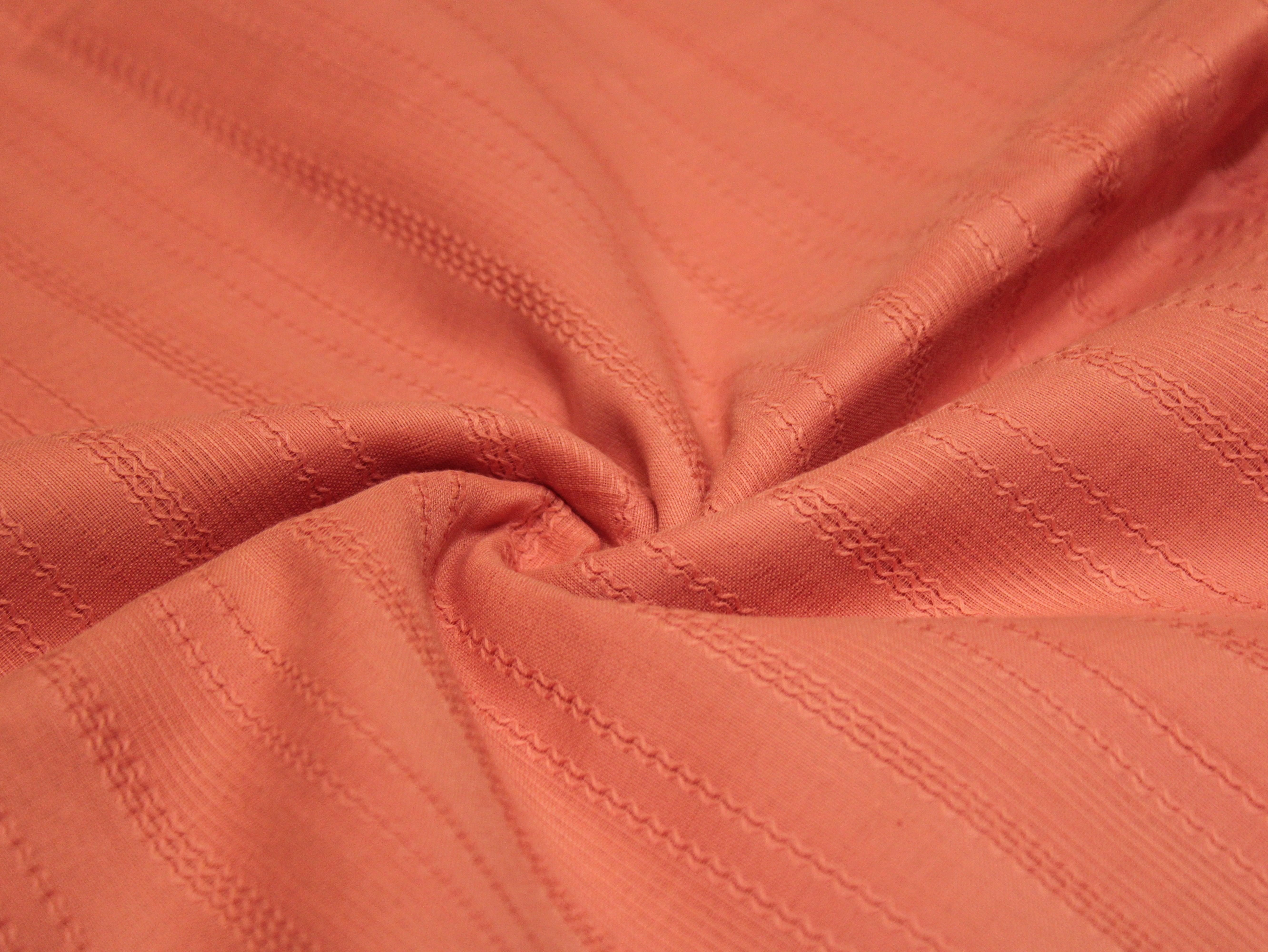 Knitted Woven Cotton Fabric - Pastel Peach - M'Foks