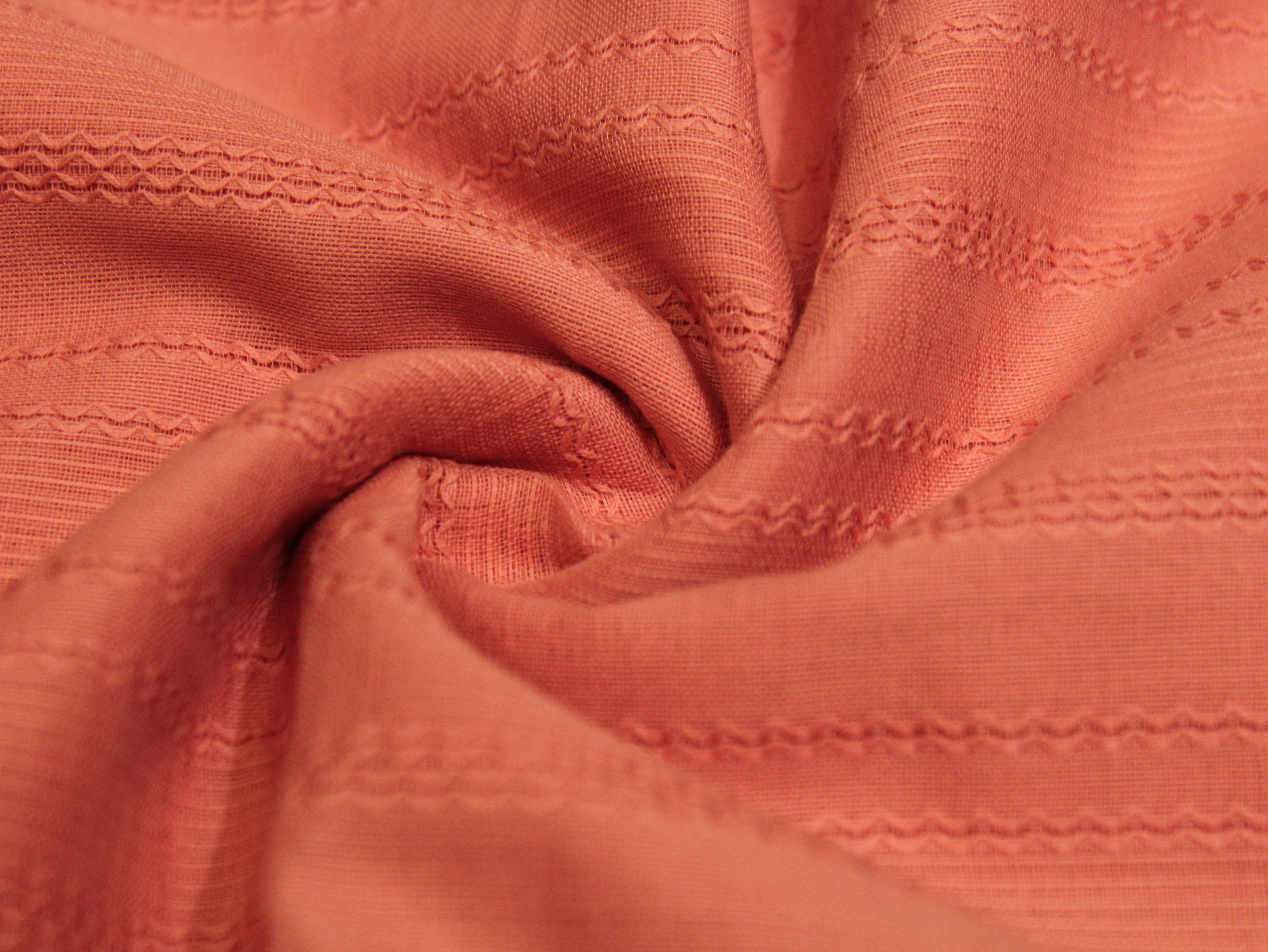 Knitted Woven Cotton Fabric - Pastel Peach - M'Foks